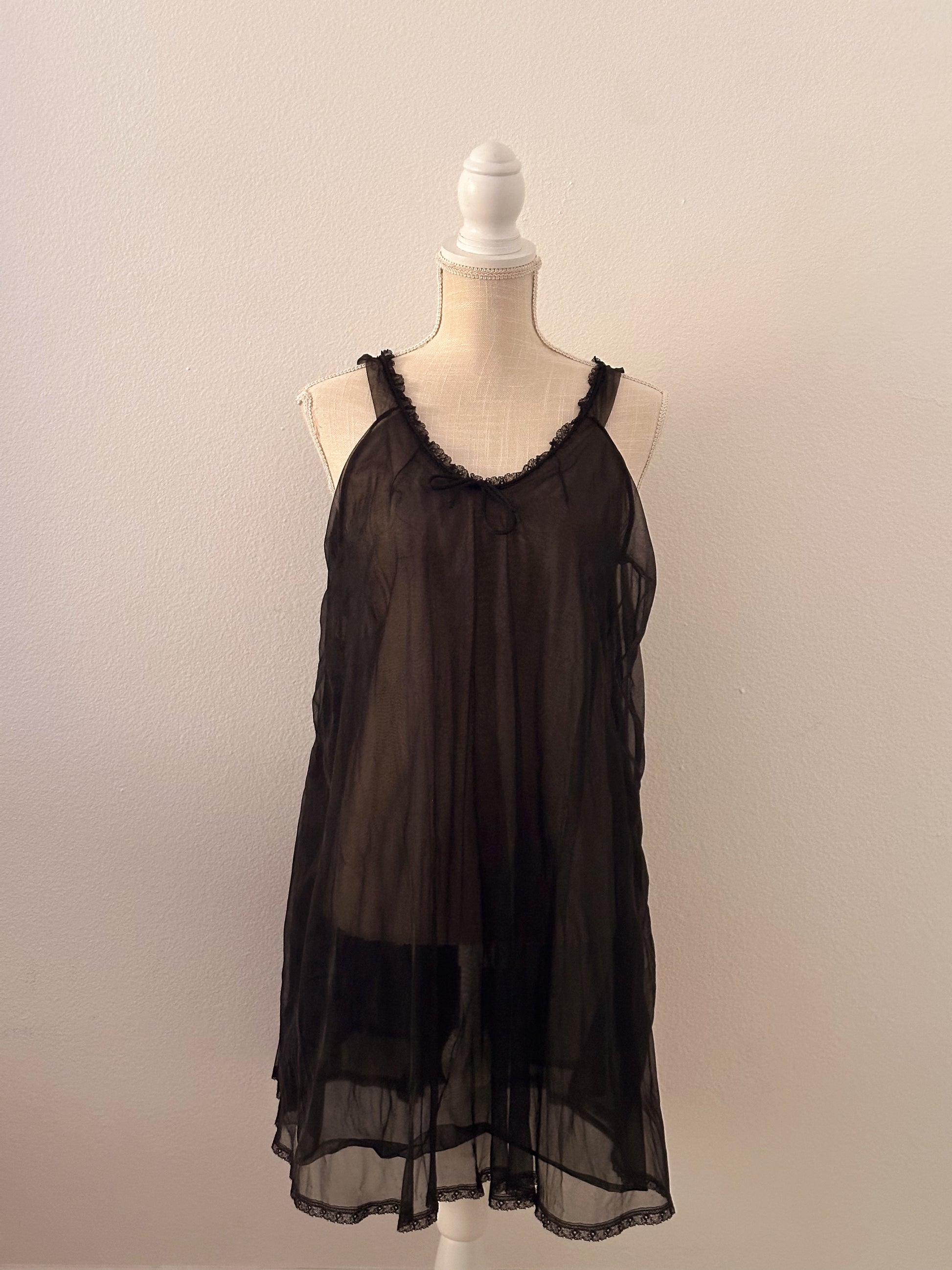 1950s black sheer nightgown Angelic Splash 1950s black sheer nightgown Angelic Splash
