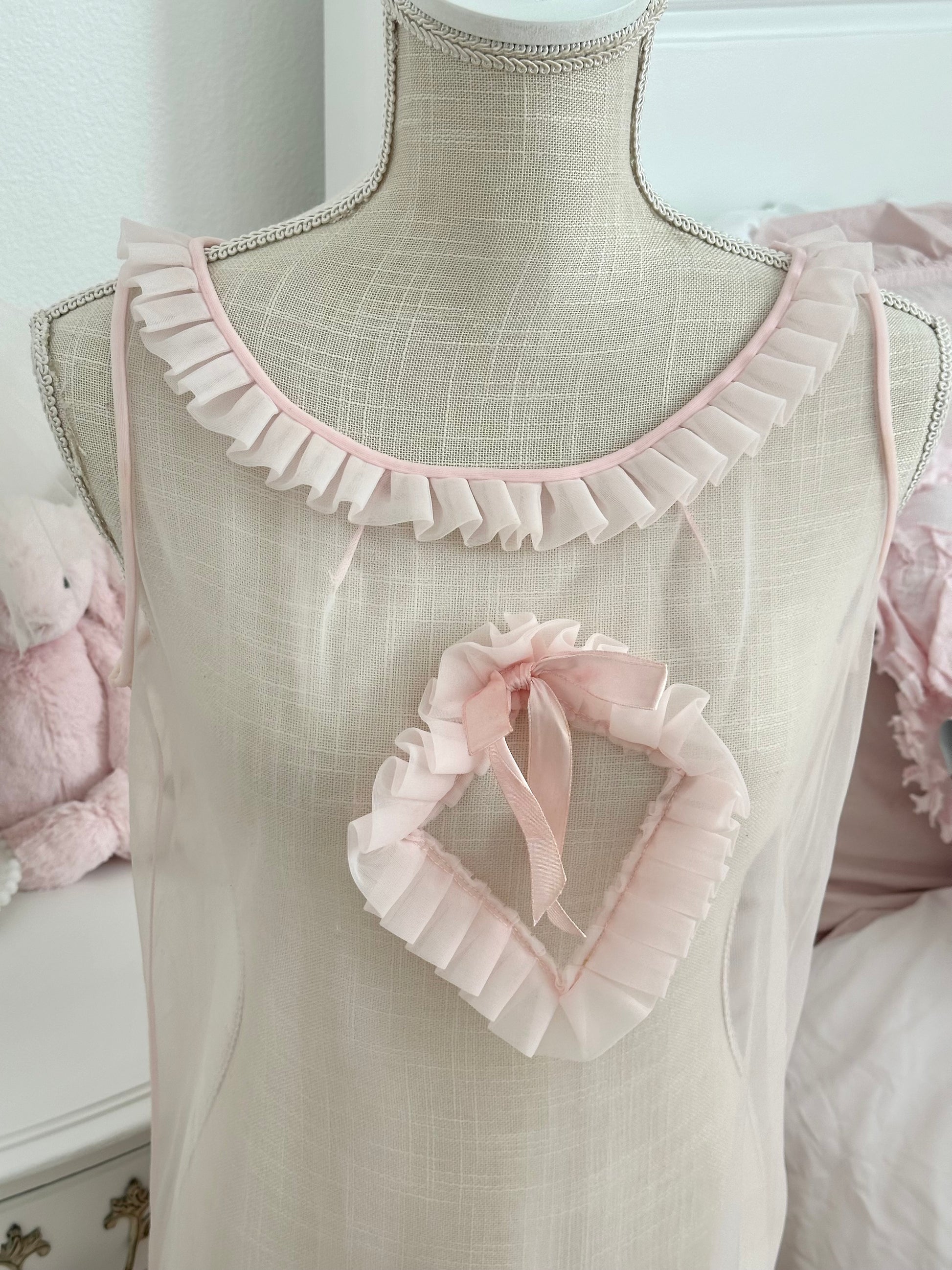 Authentic 1950s Pink Sheer Babydoll Slip Dress Size: M