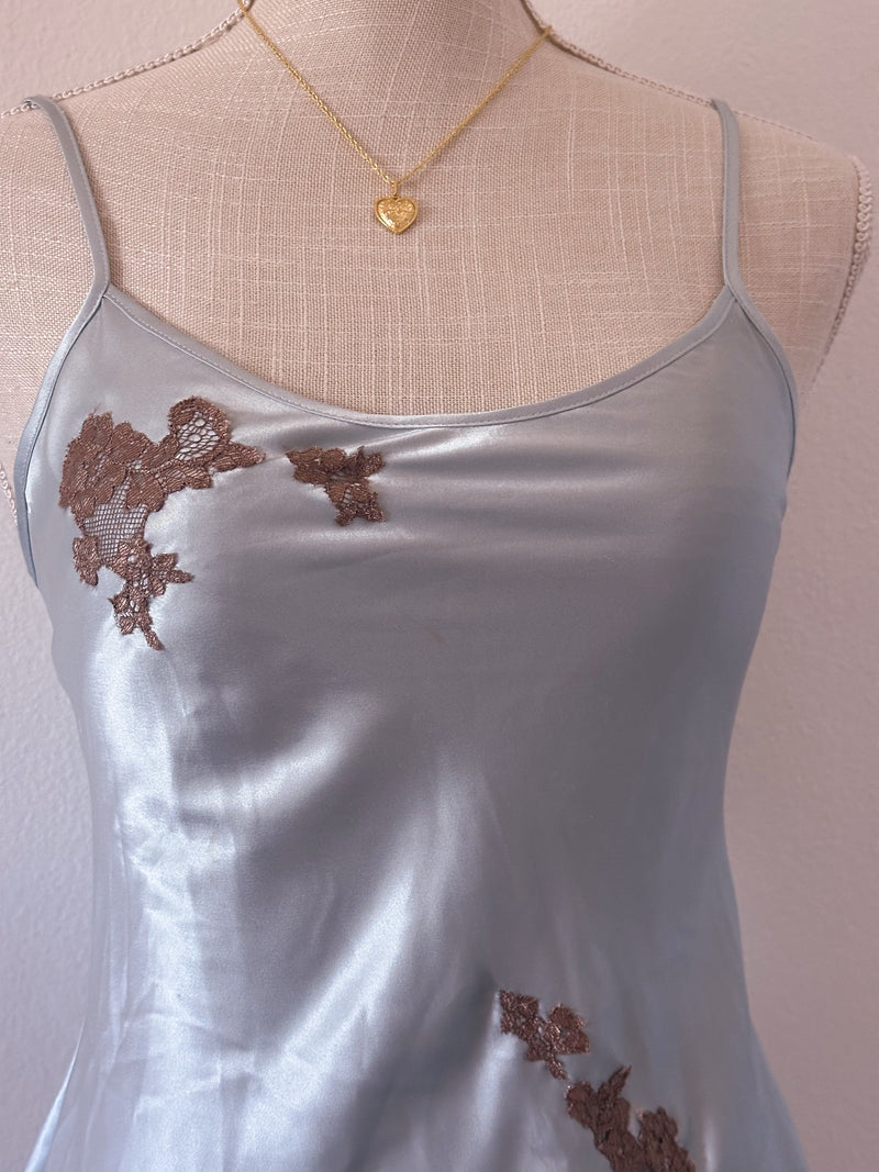 Vintage Victoria's Secret madison beer powder blue babydoll slip dress size: XS