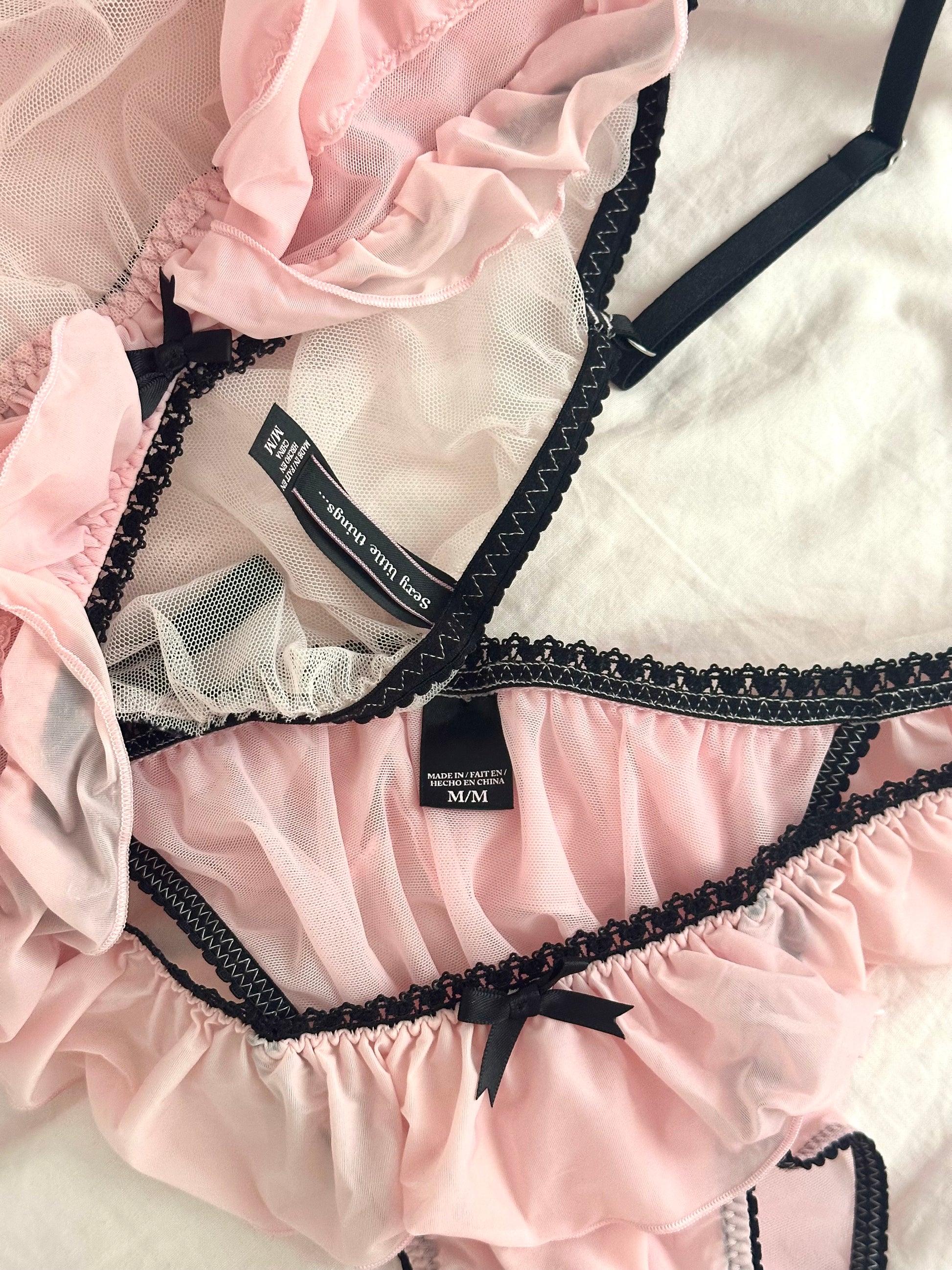 Vintage 2011 Victoria’s Secret Sexy Little Things Pink Babydoll Lingerie Set: M