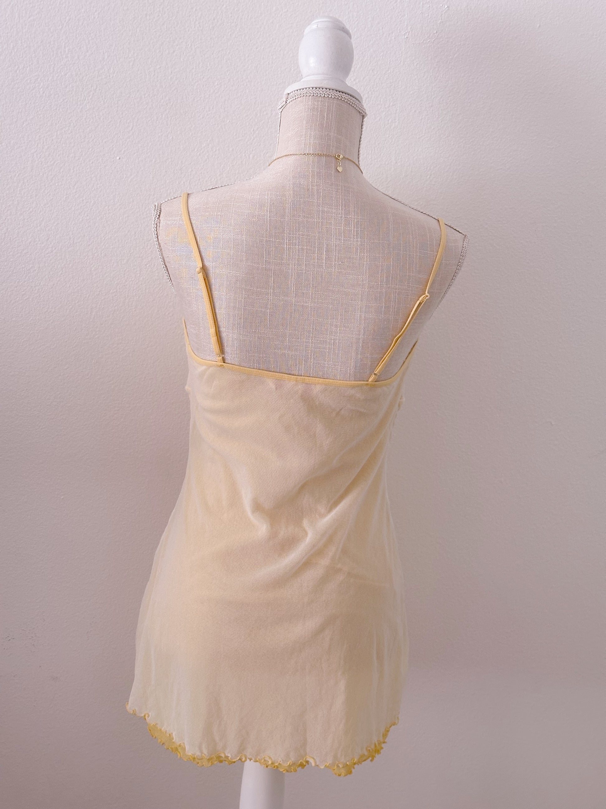 Vintage Victoria's Secret yellow sheer babydoll slip dress size: M