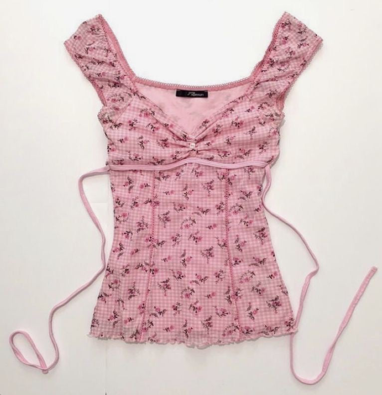 Pink Jane Norman milkmaid cami top size: S/M