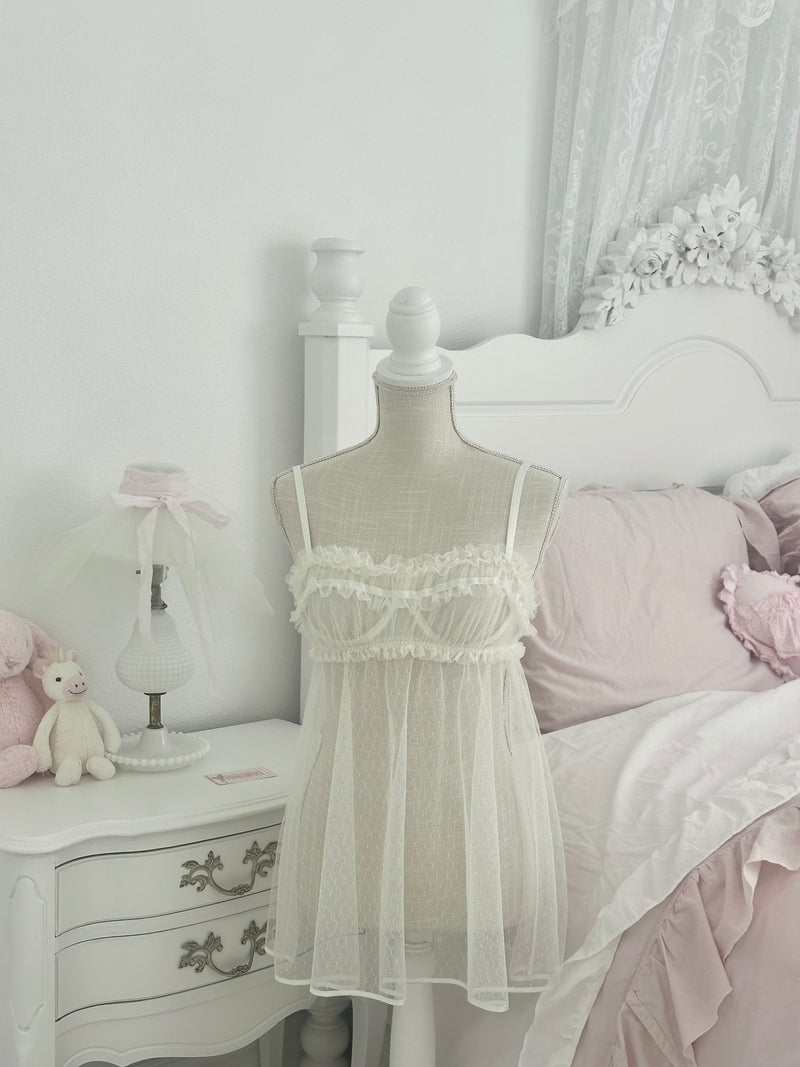Vintage 2004 Victoria’s Secret White Bridal Babydoll Top Size: 34B