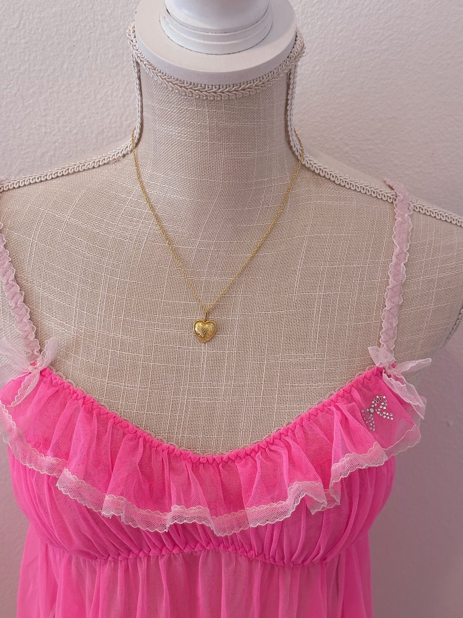 Vintage Victoria's Secret, hot pink baby doll top size: M￼