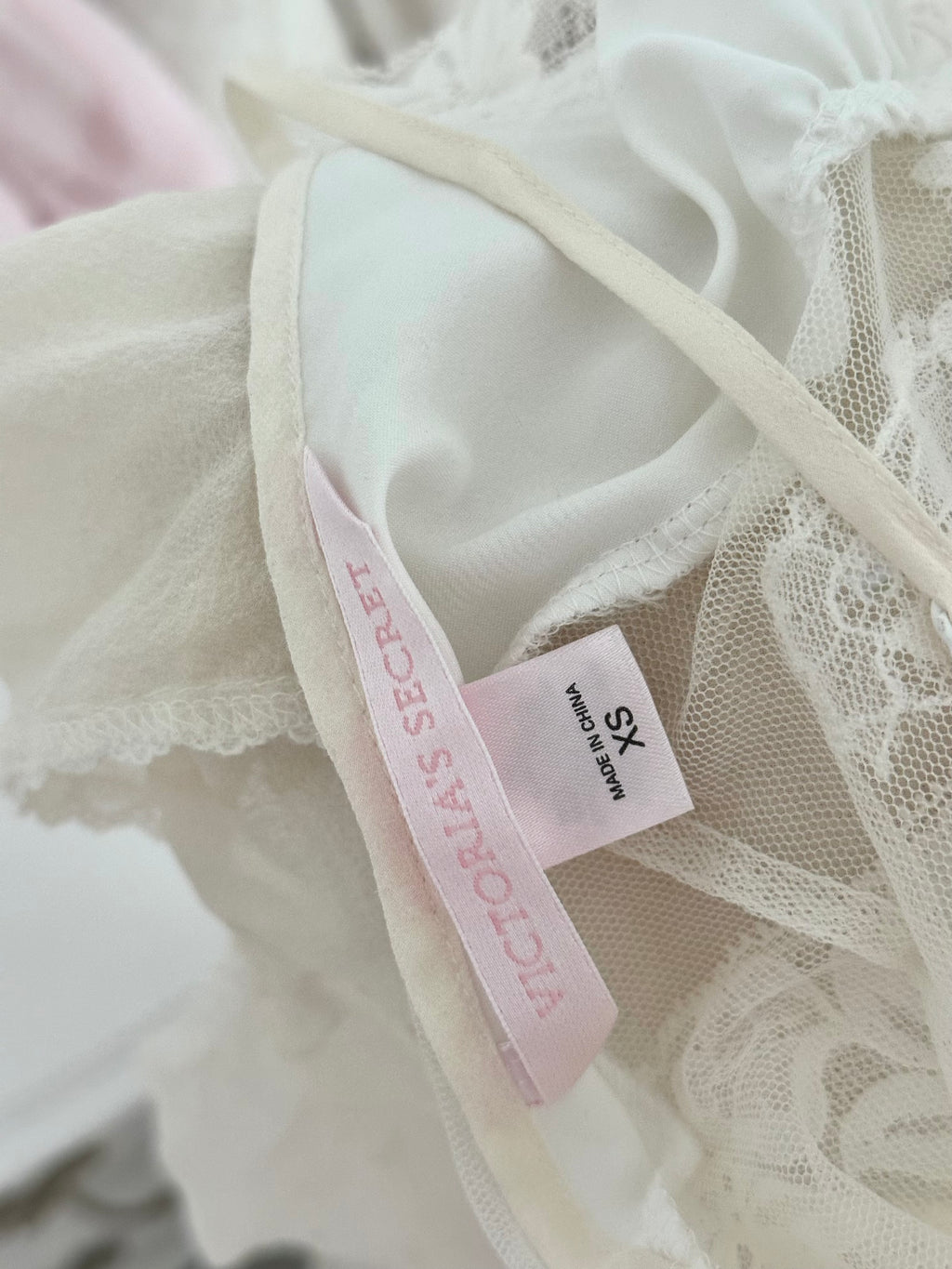 Vintage 2004 sheer white VS babydoll dress with silk size xs