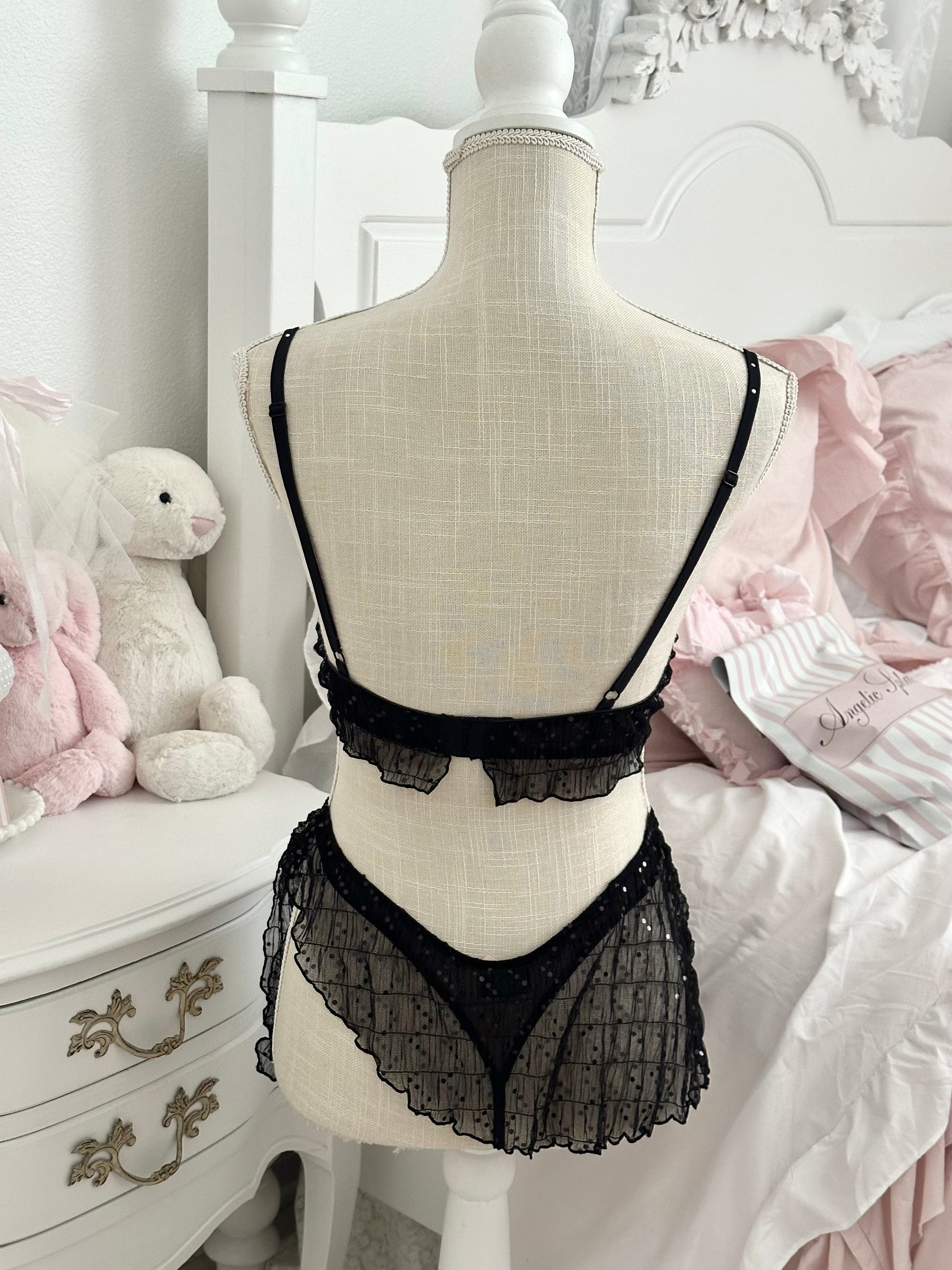 Vintage 2006 Victoria’s Secret Sexy Little Things Black Sequin Set Size: 34B/XS/S