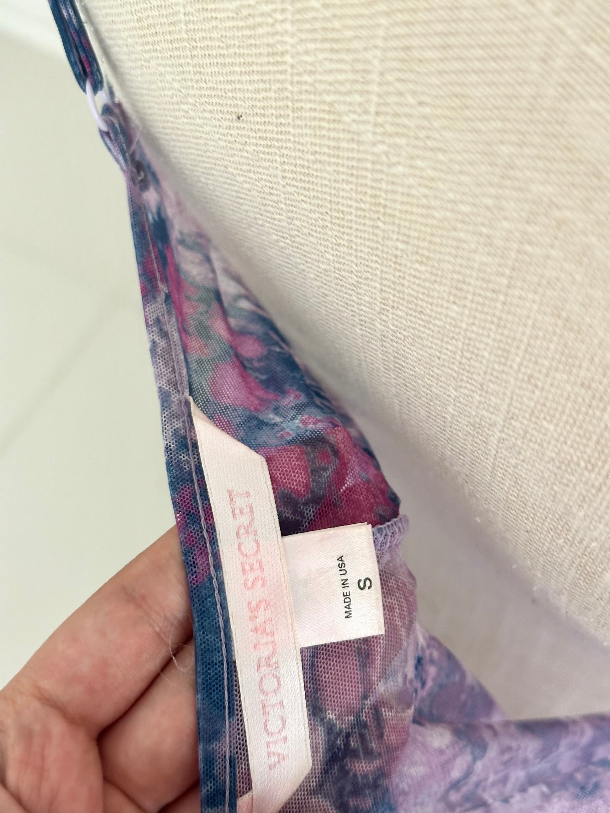 Vintage 2000 Victoria’s Secret Purple Print Slip Dress & Thong Set Size: S
