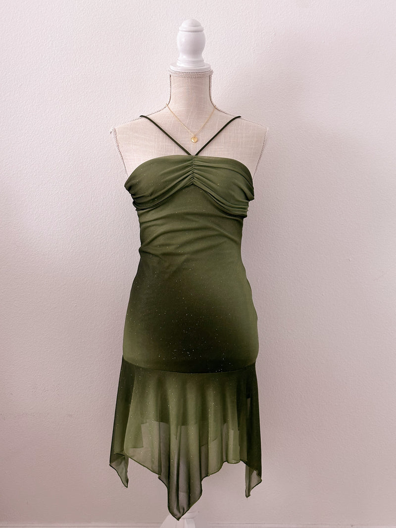 Vintage viral sparkly green formal dress size: S