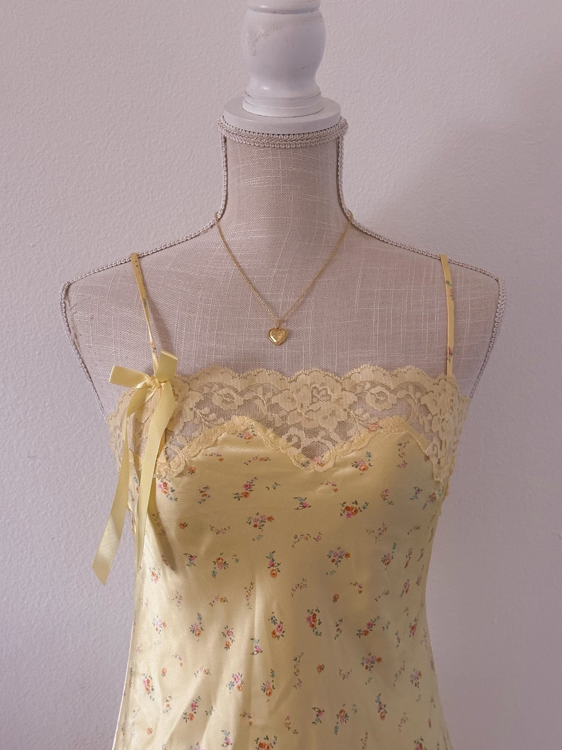 Vintage Victoria’s Secret Yellow Floral Babydoll Slip Dress Size: XS