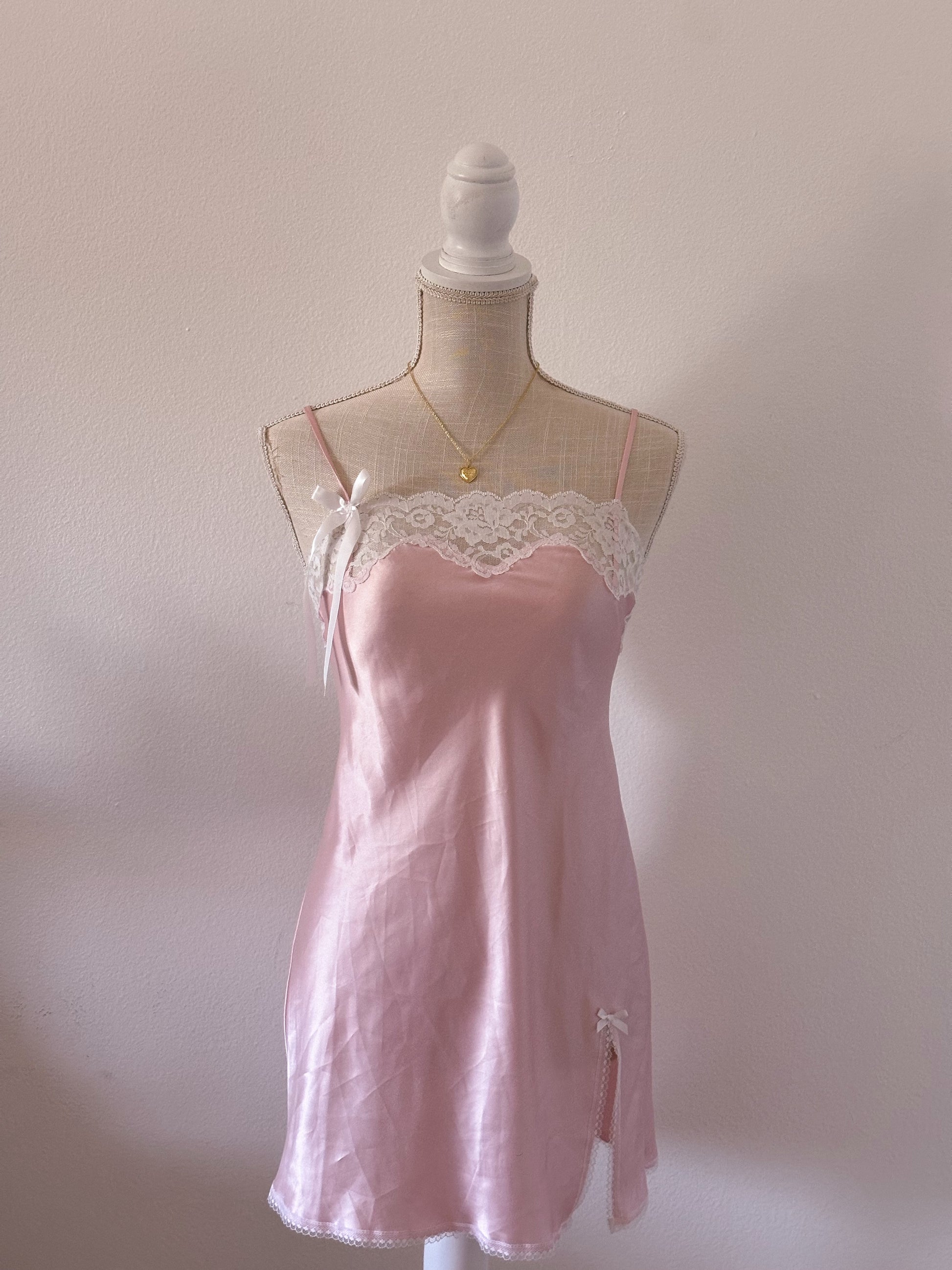 Vintage Victoria's Secret Pink Satin slip dress size: XS