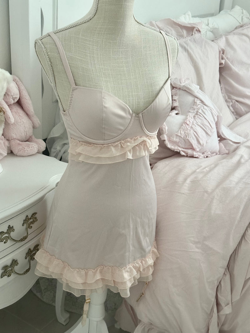 NEW Vintage 2009 Victoria’s Secret Pink Babydoll Garter Dress Size 36C
