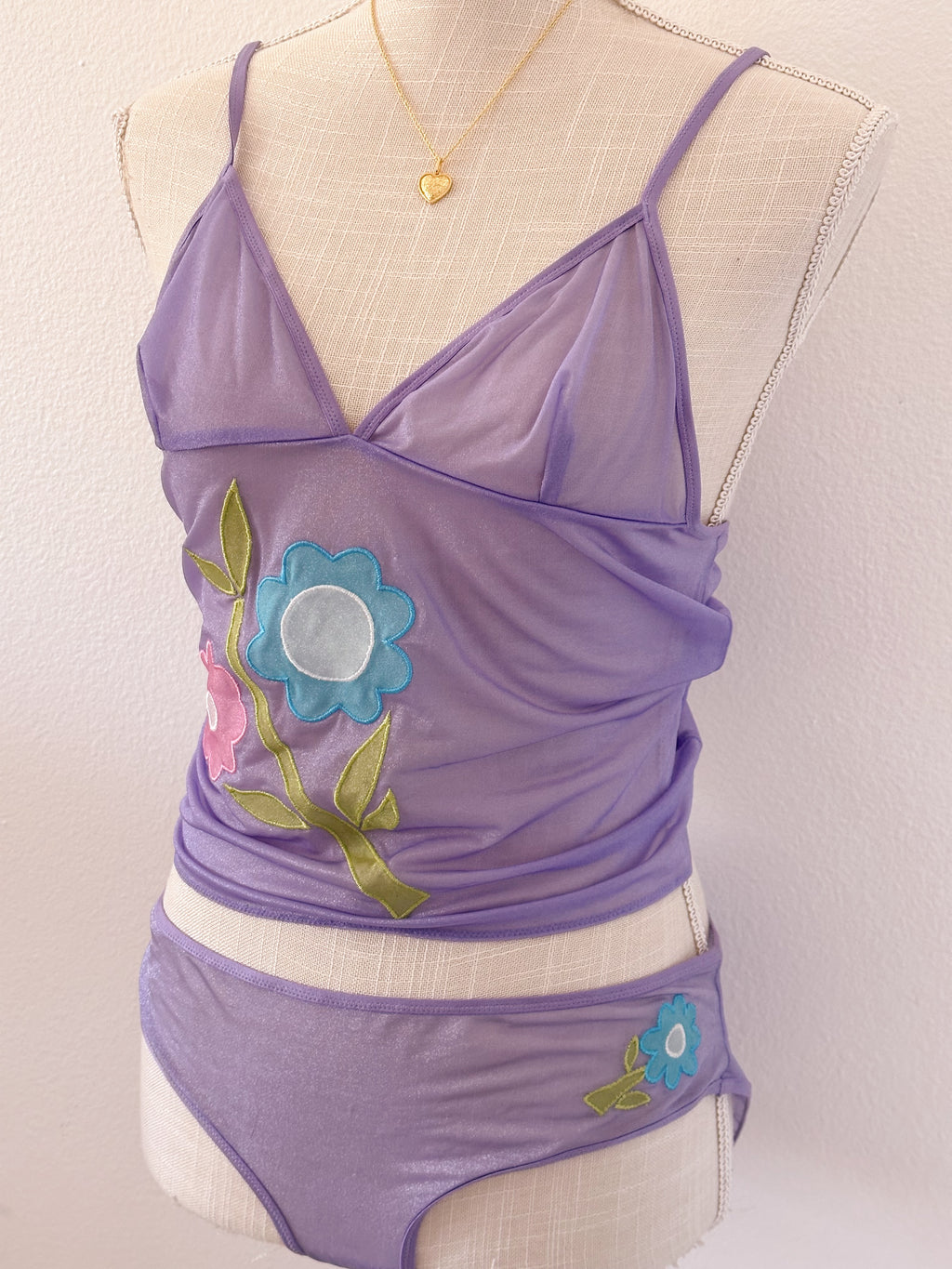 Vintage Victoria's Secret purple floral cami set size: L
