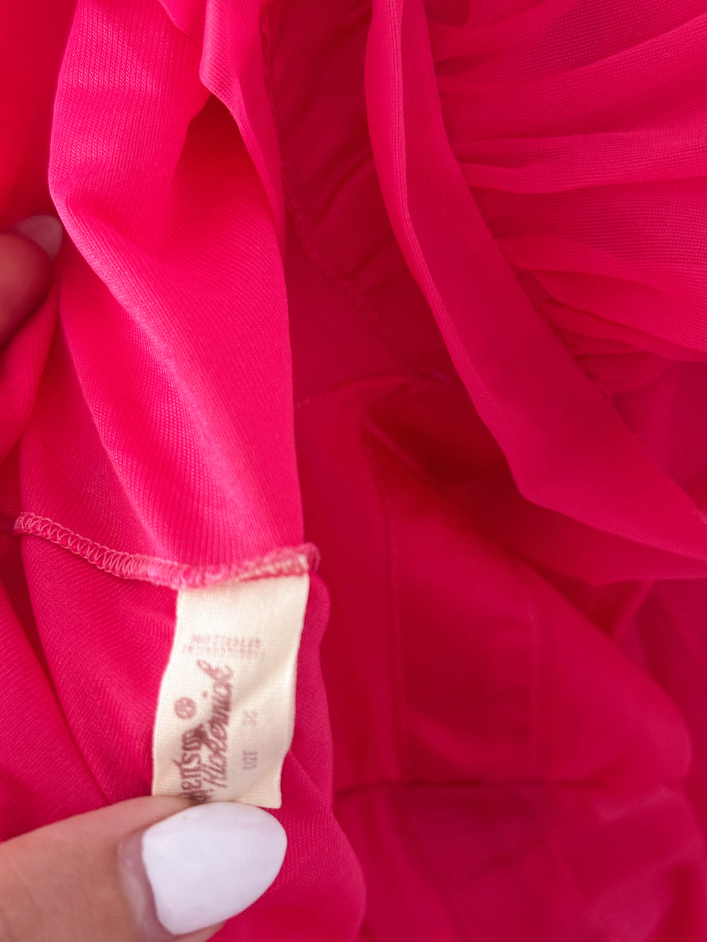 Vintage hot pink nightgown, slip dress size: M