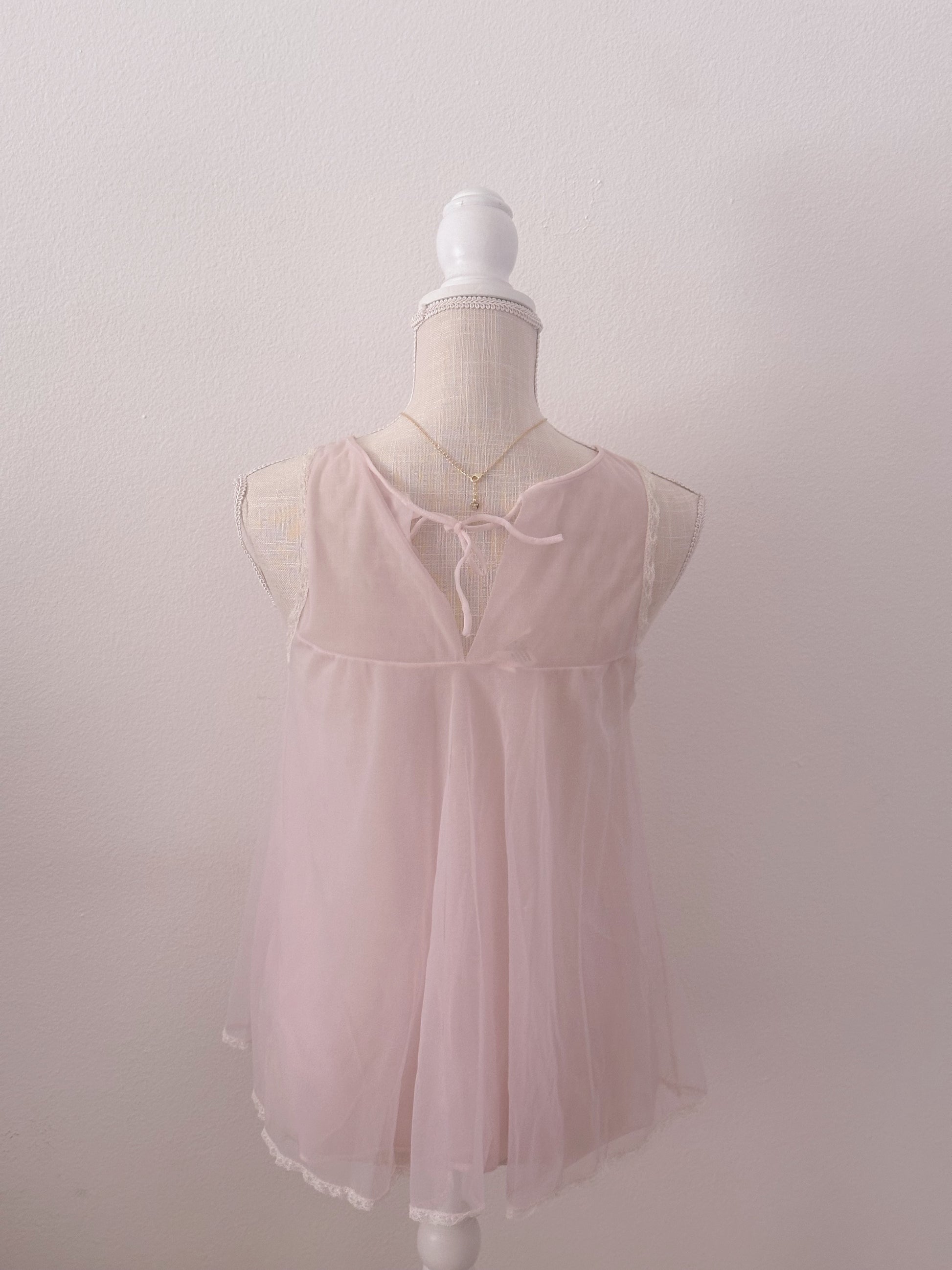 Vintage 1960s Pink Babydoll Top size: S