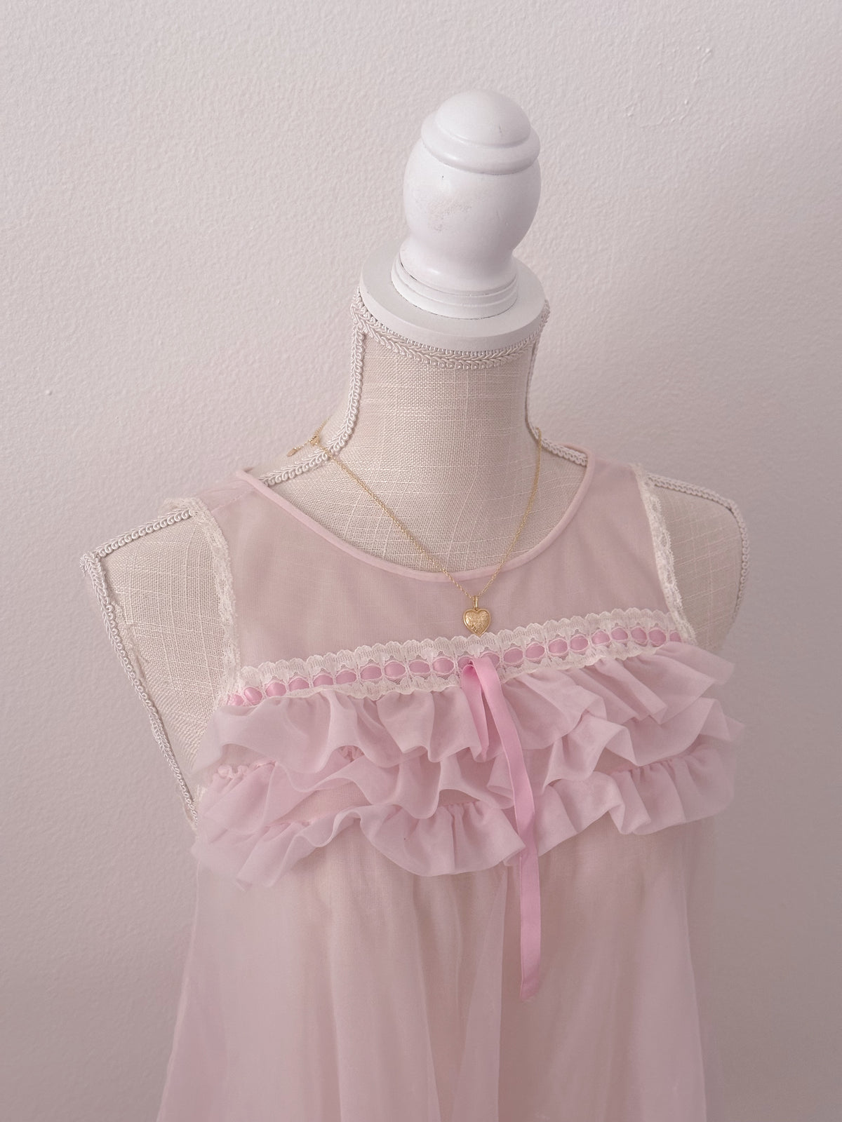 Vintage 1960s Pink Babydoll Top size: S