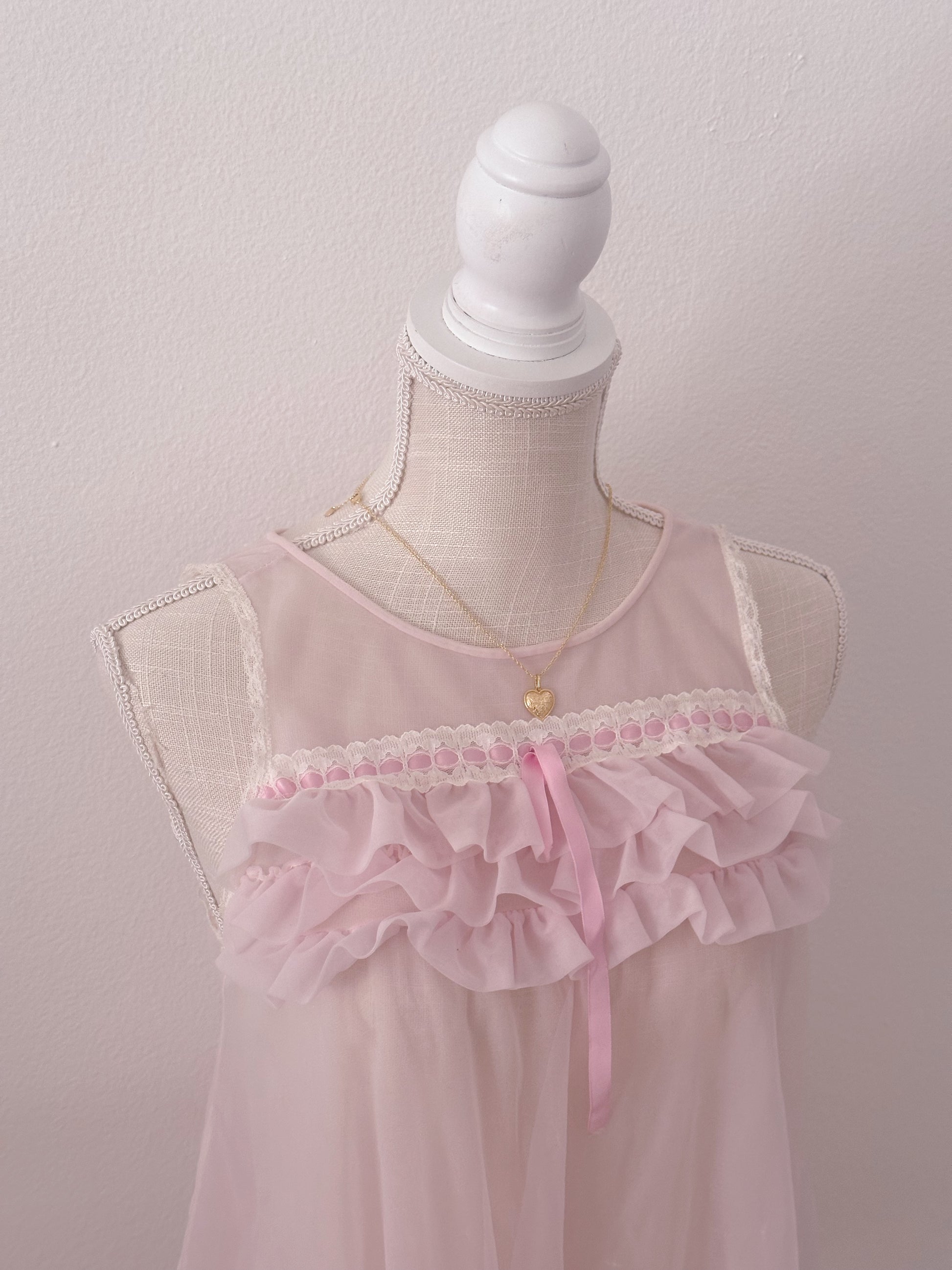 Vintage 1960s Pink Babydoll Top size: S
