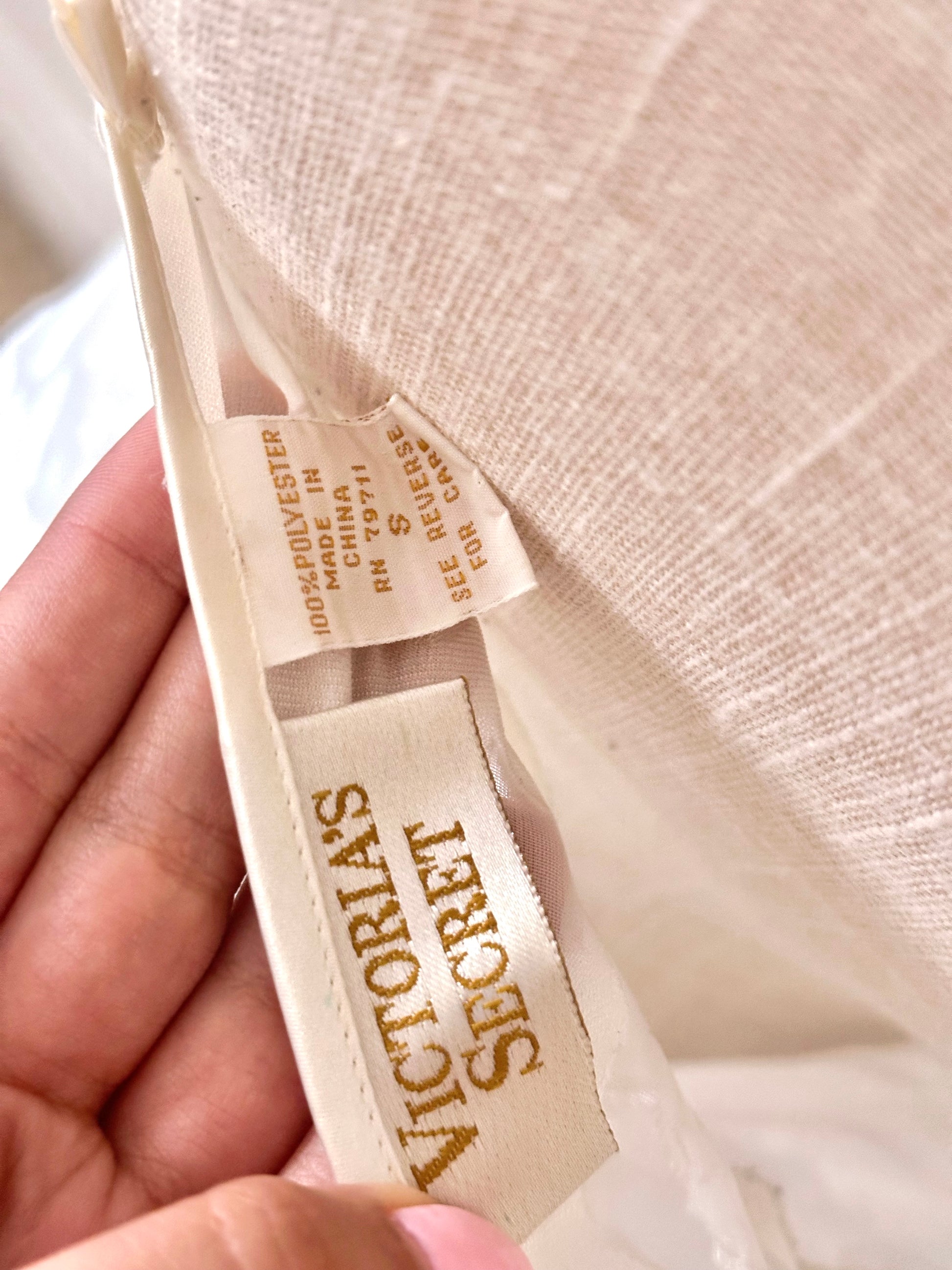 Vintage 1980s Gold Tag Victoria’s Secret White Maxi Slip Dress Size: S