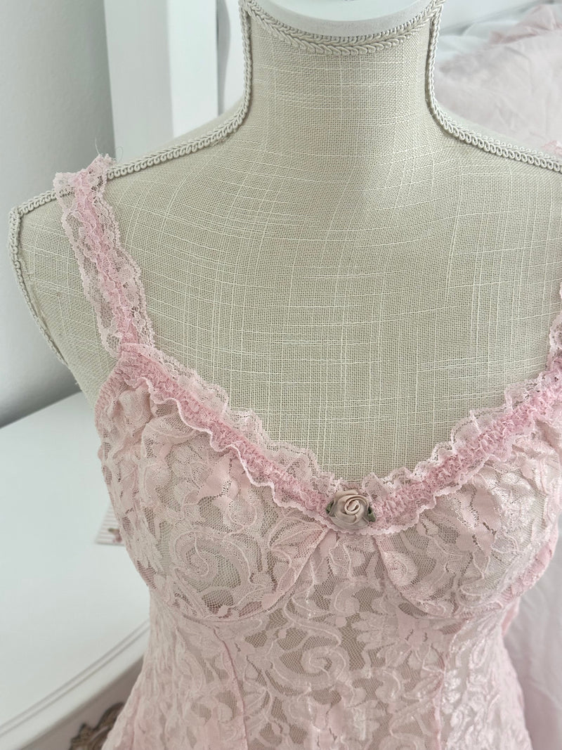 Vintage Y2K Private Luxuries Pink Babydoll Size: S
