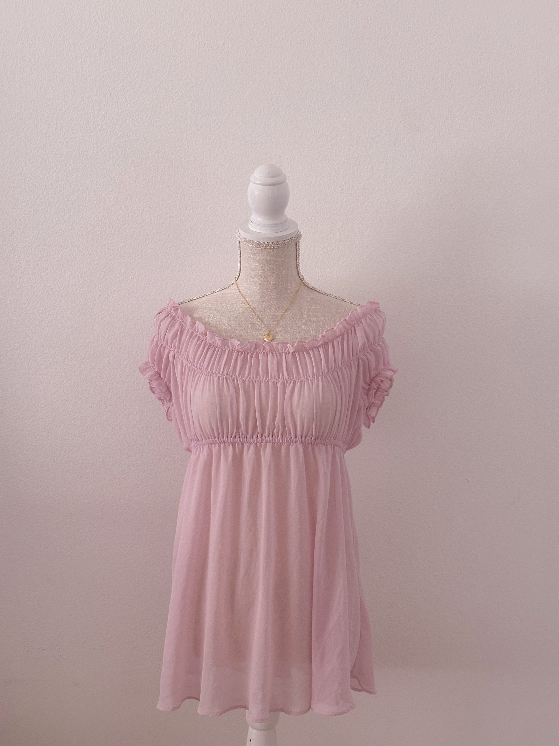 Vintage Victoria's Secret Sheer pink Babydoll slip dress size: S