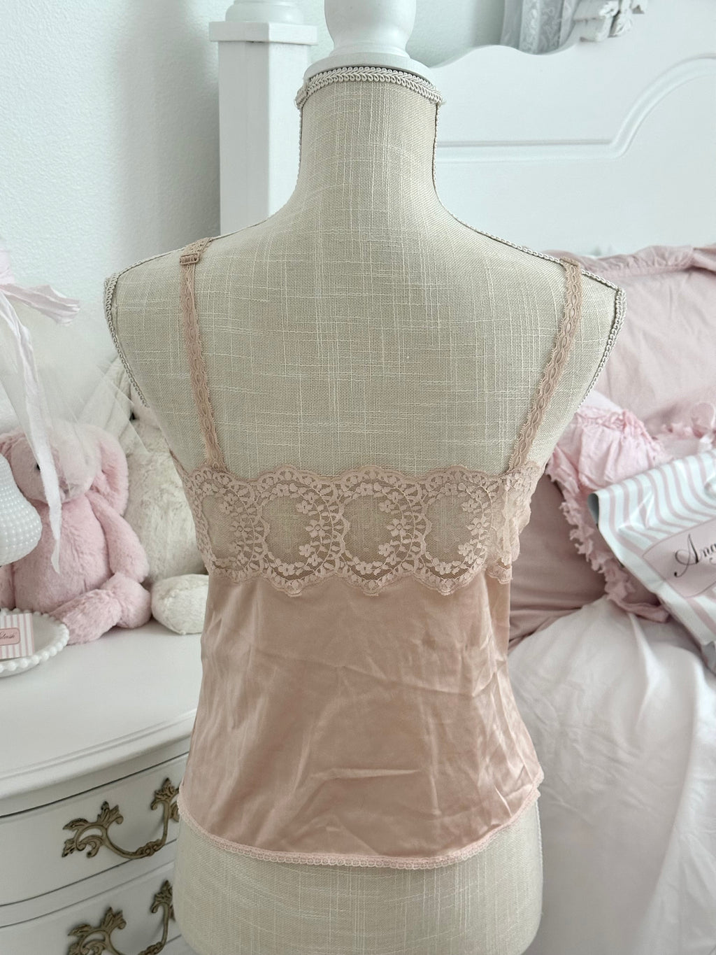 Vintage 1980s Beige Nude Sheer Bust Cami Top Size: XS/S