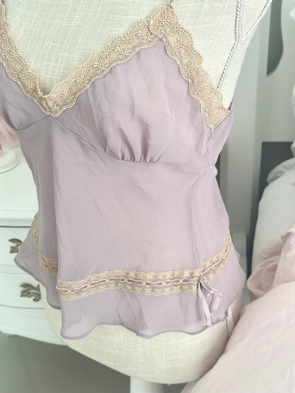 Vintage 2003 Victoria’s Secret Purple Sheer Lace Cami Top Size: S