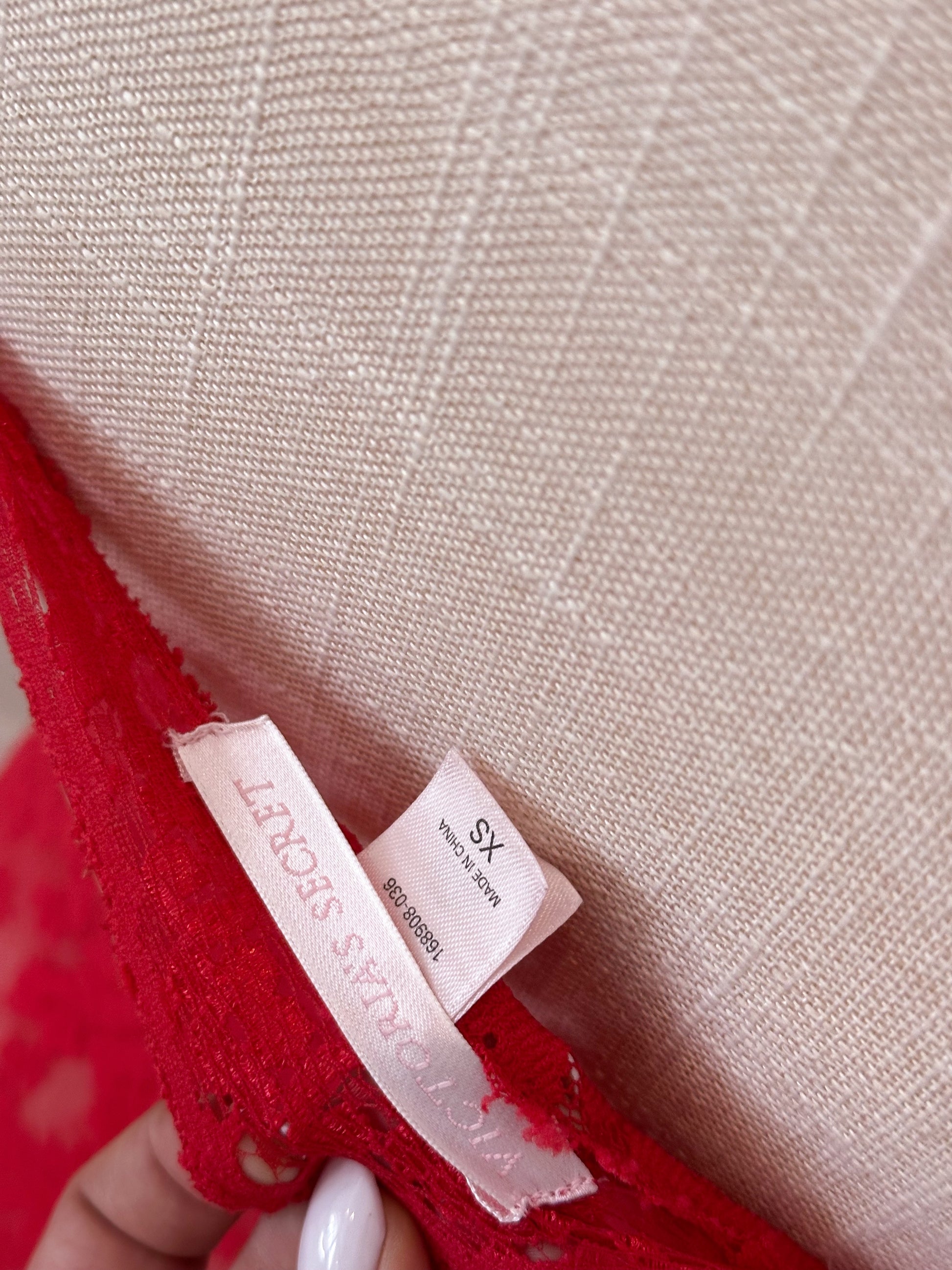 Vintage red Victoria's Secret lace halter dress two piece set Size: XS