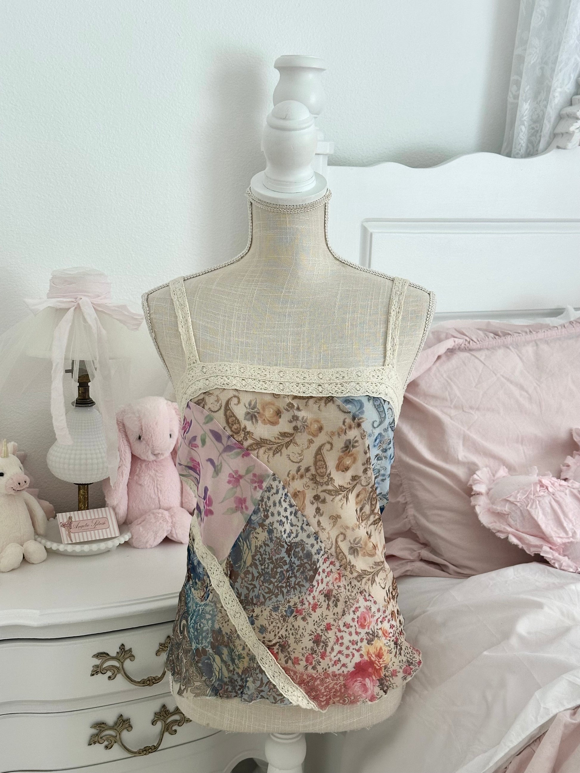Vintage 2003 Victoria’s Secret Patchwork Sheer Cami Top Size: M