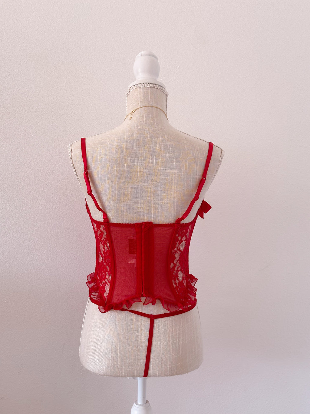 Vintage Victoria's Secret 1970s Gold tag red lingerie set