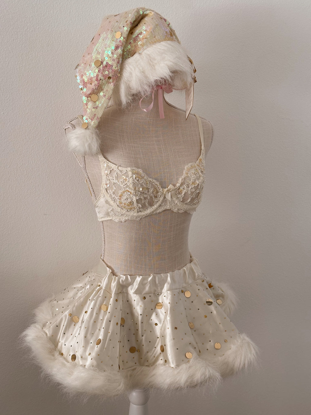 RESERVED Victoria's Secret vintage santa ivory and gold set