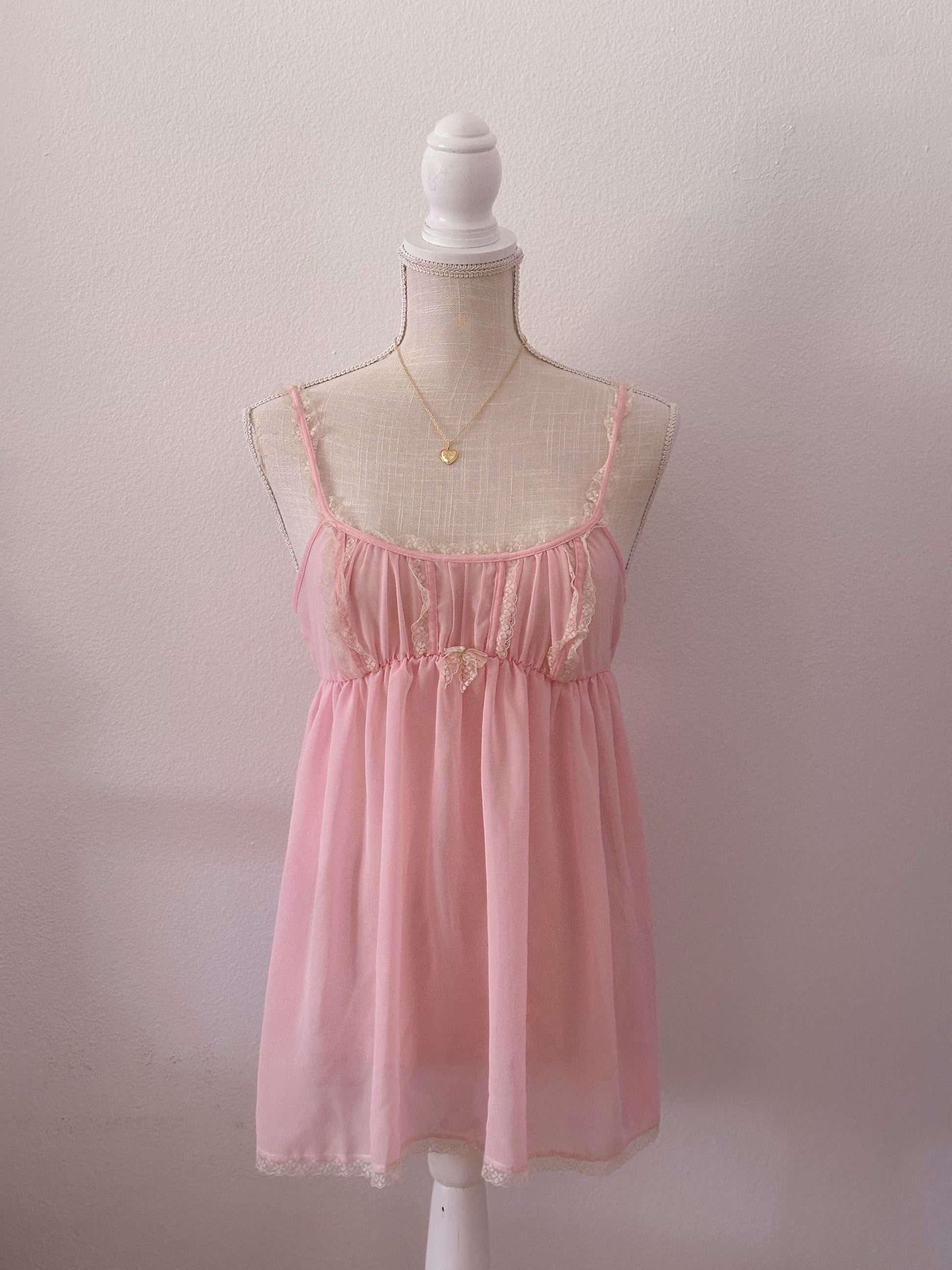 Victoria's Secret pink babydoll sheer cami top size: M