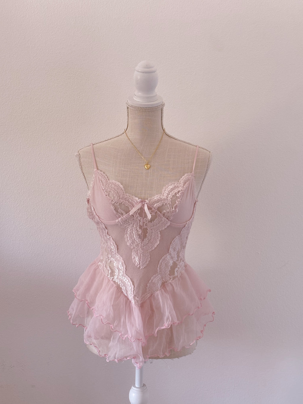 Vintage pink babydoll cami top