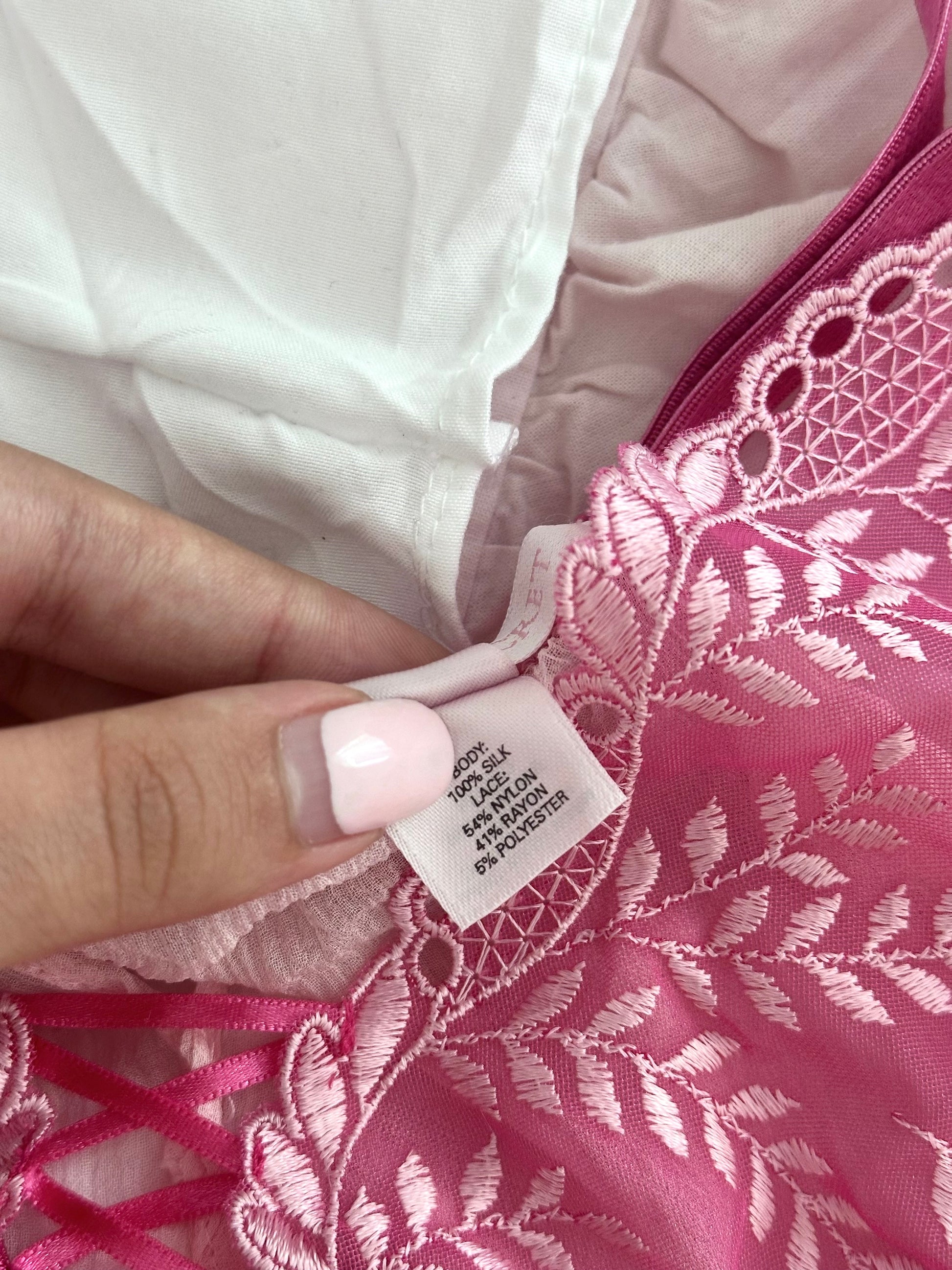 Vintage 2003 Victoria’s Secret Pink Silk Lace Cami Set Size: M