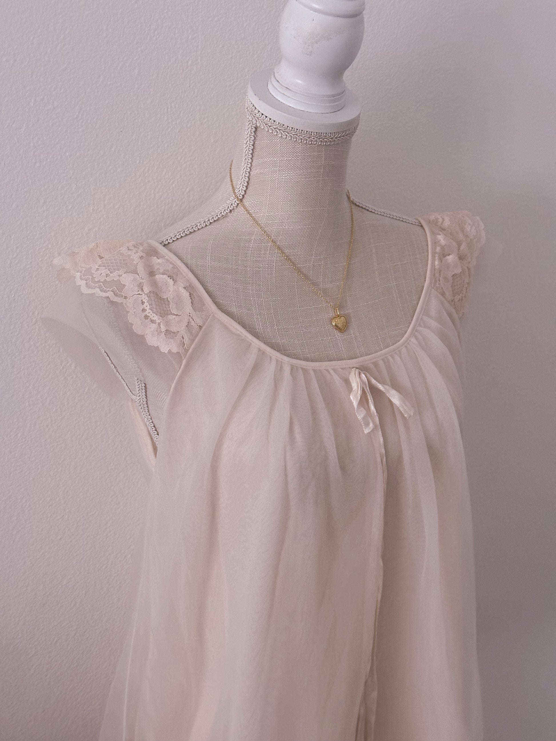 Vintage 1950s peignoir babydoll top size: M