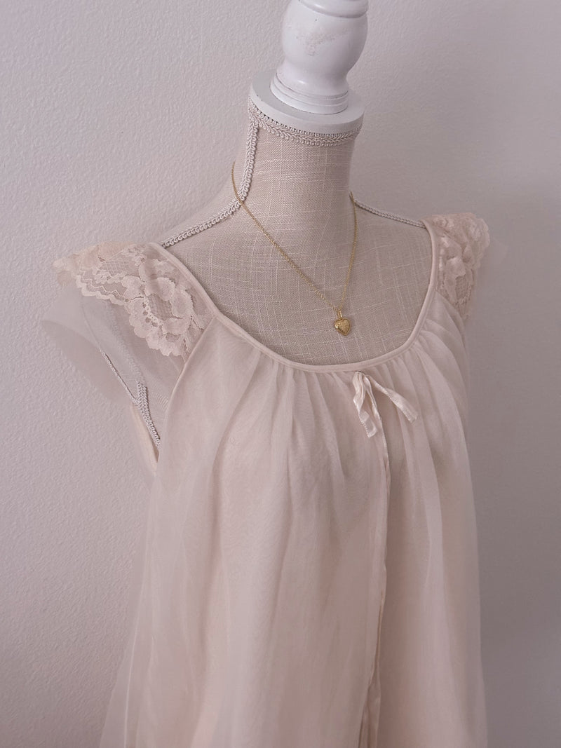 Vintage 1950s peignoir babydoll top size: M