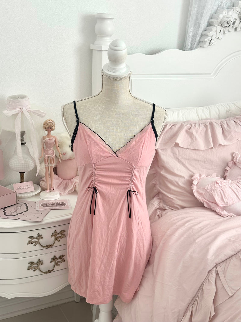 Vintage 2004 Victoria’s Secret Pink Modal Lace Slip Dress Size L