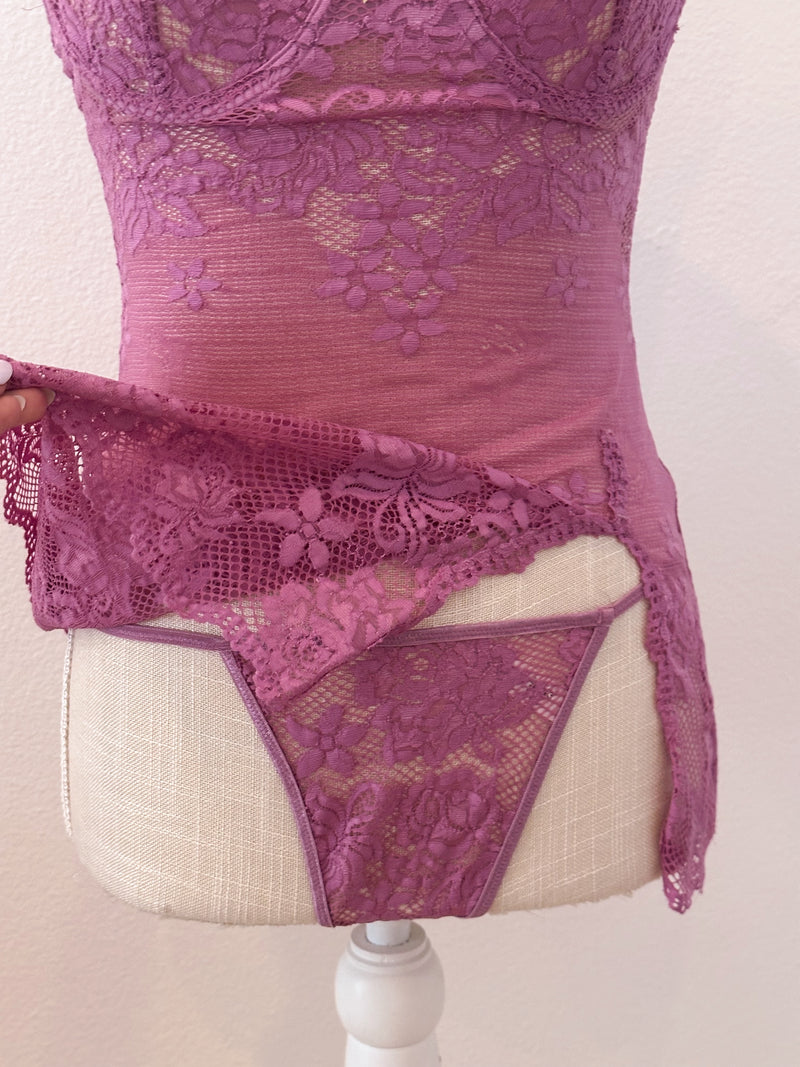 Vintage Victoria's Secret purple baby doll two piece set Size: XS