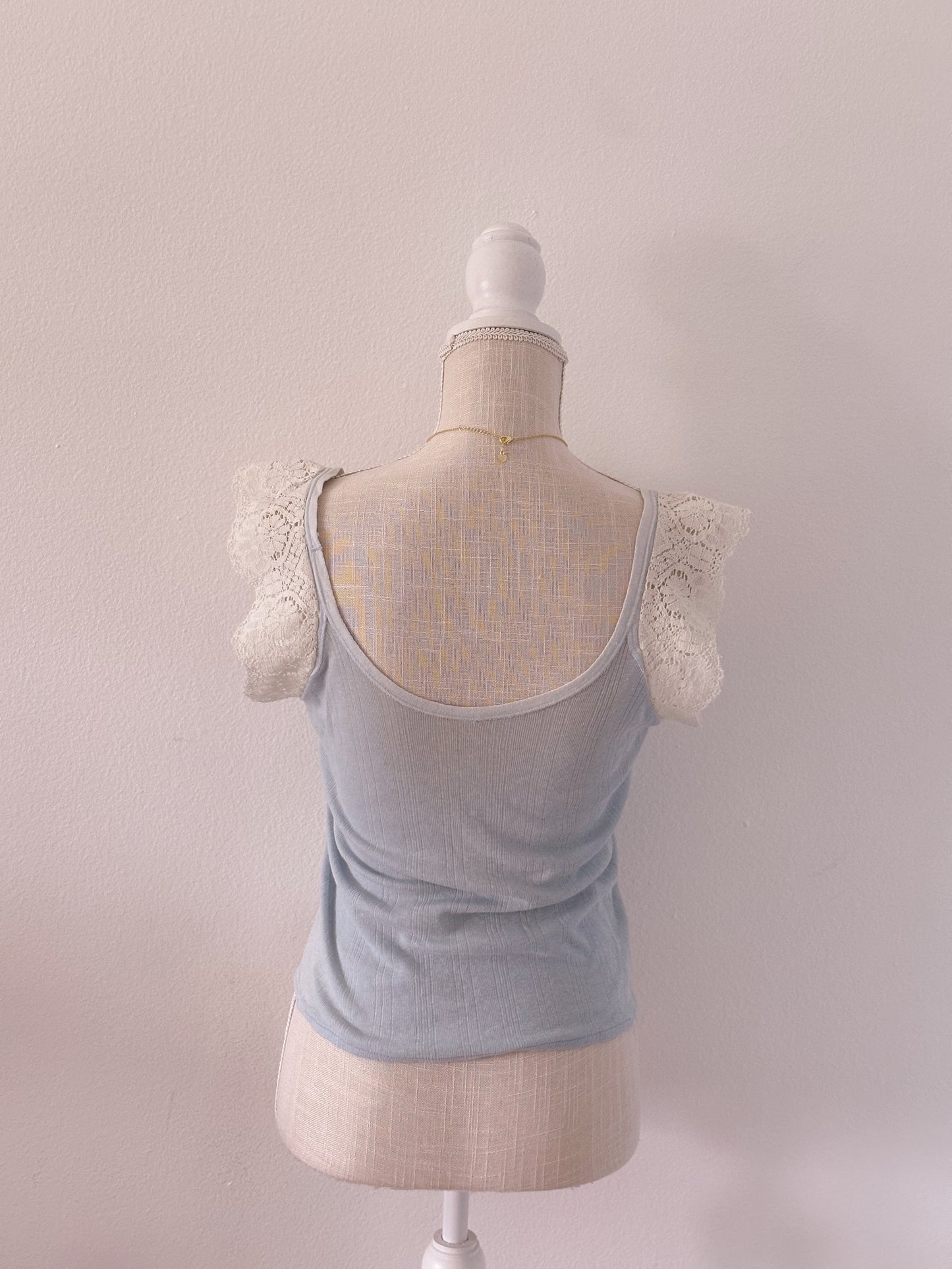 Shabby chic blue cami top size: M
