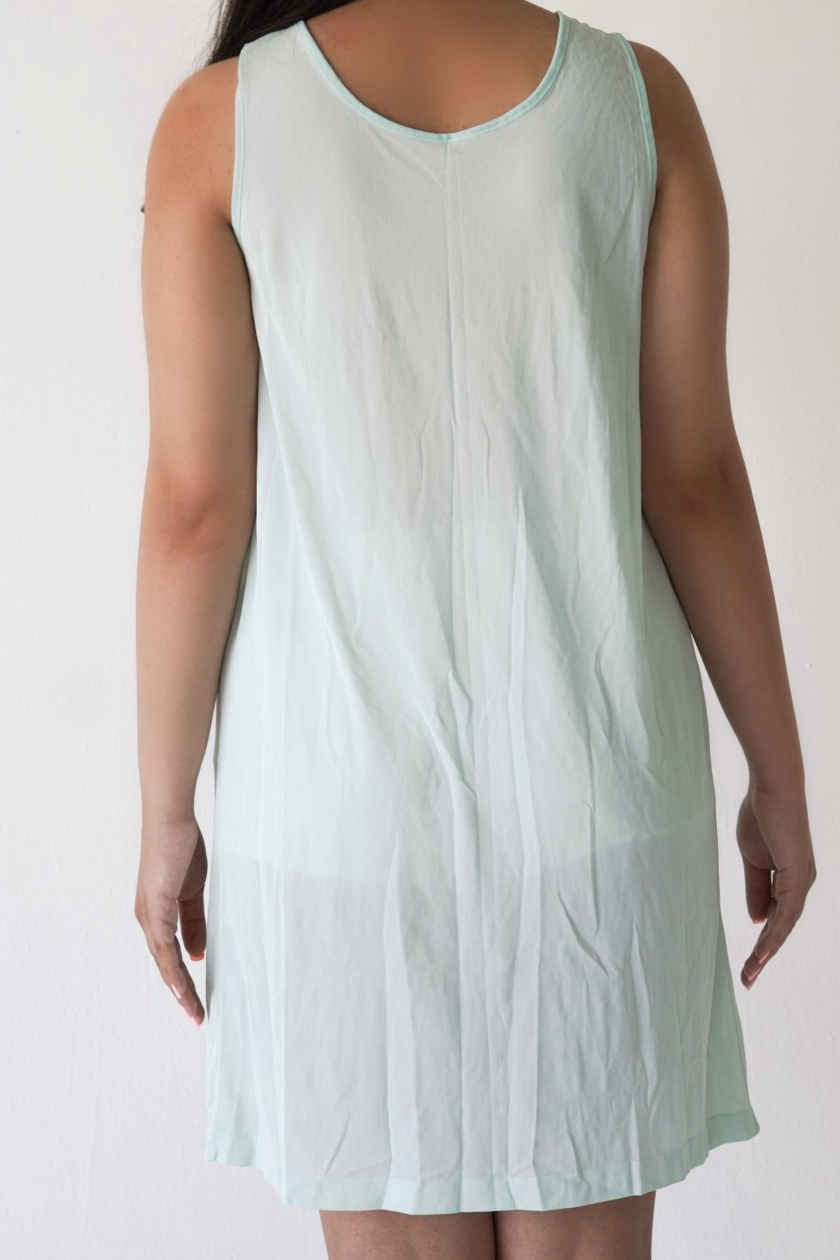 Vintage 1950s Stonewear Teal Sheer Babydoll Slip Dress Size: M
