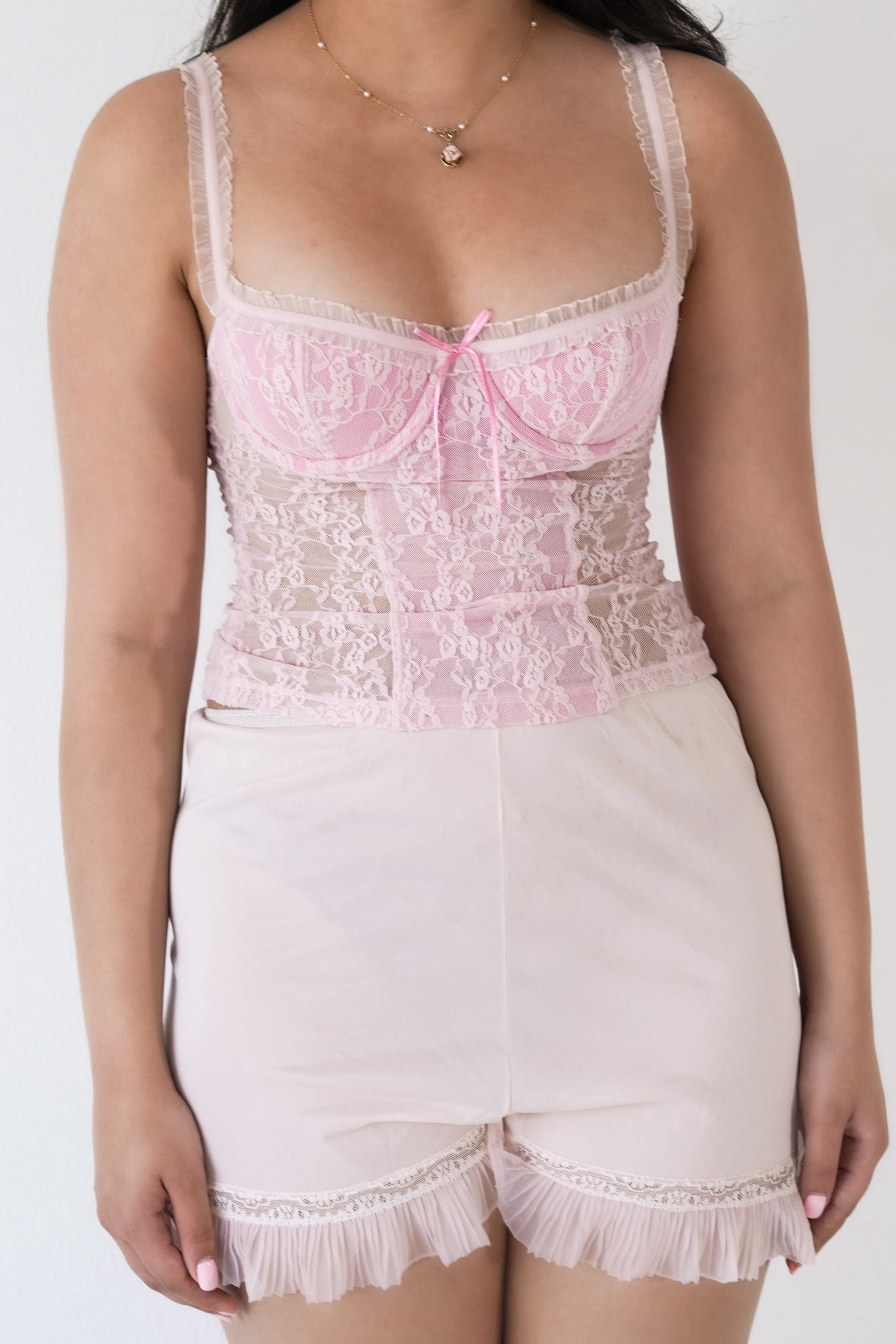 Vintage 2004 Victoria’s Secret Pink Lace Bustier Cami Top Size: XS
