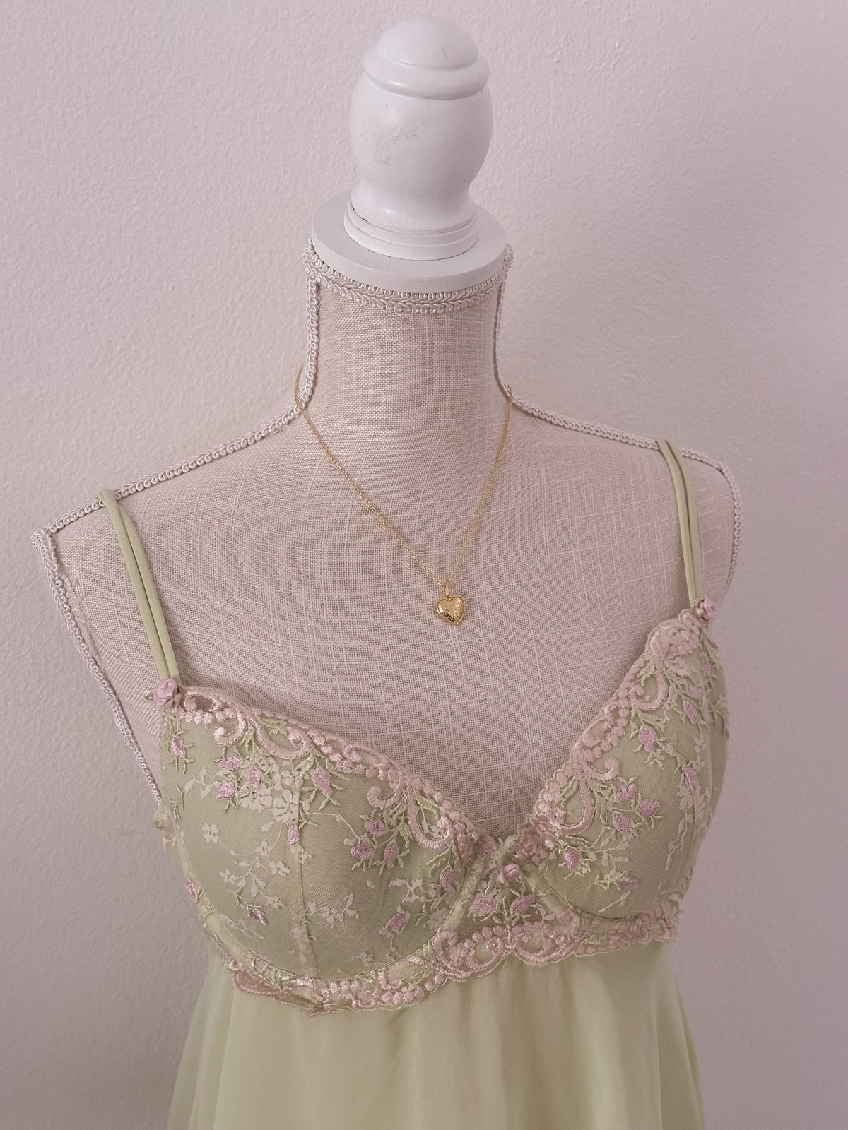 Vintage Delicates green enchanted fairy babydoll slip dress size: M