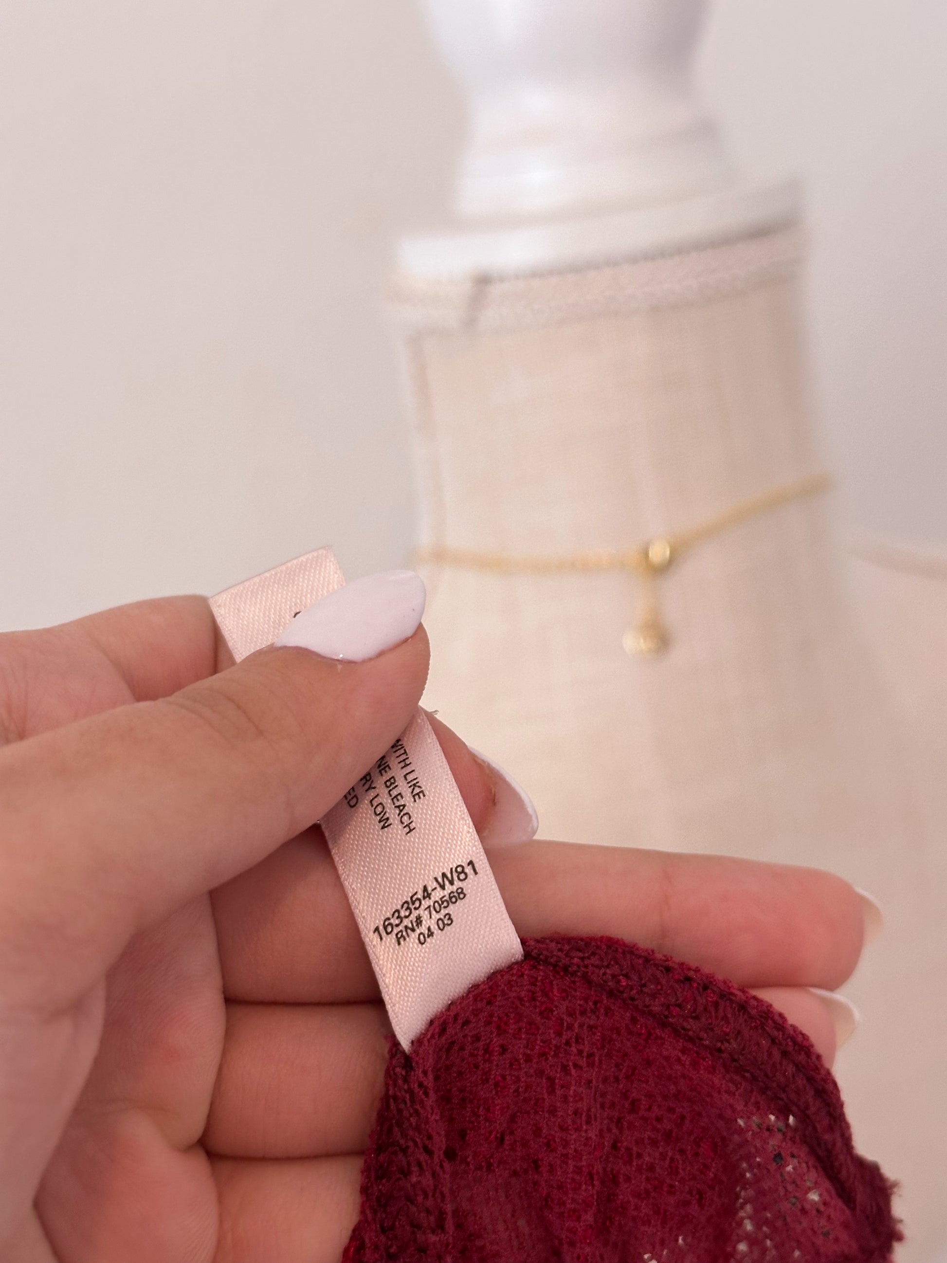 Vintage Victoria's Secret, red lace up babydoll 2 piece set Size: XS