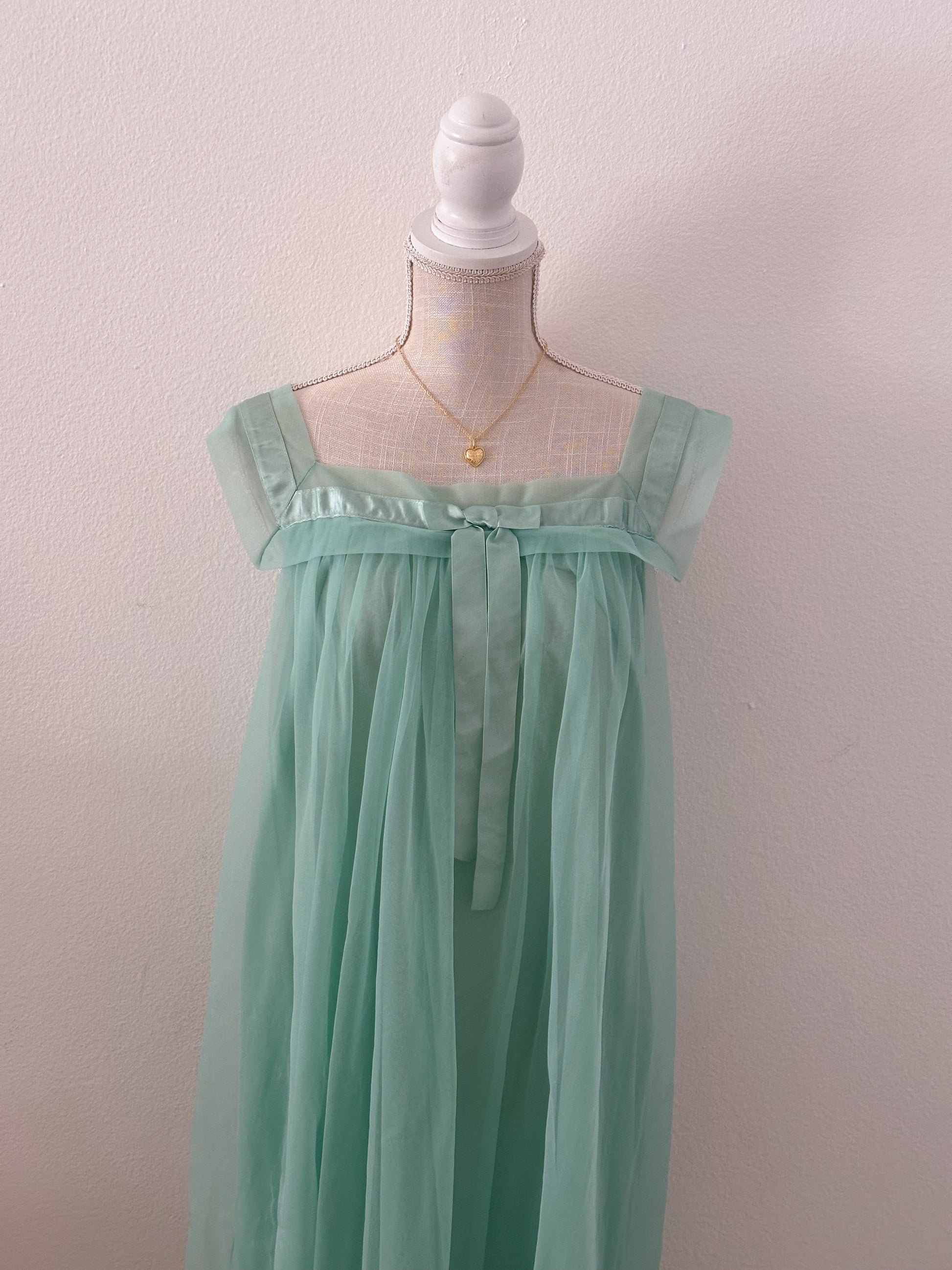 Vintage teal nightgown slip dress size: M