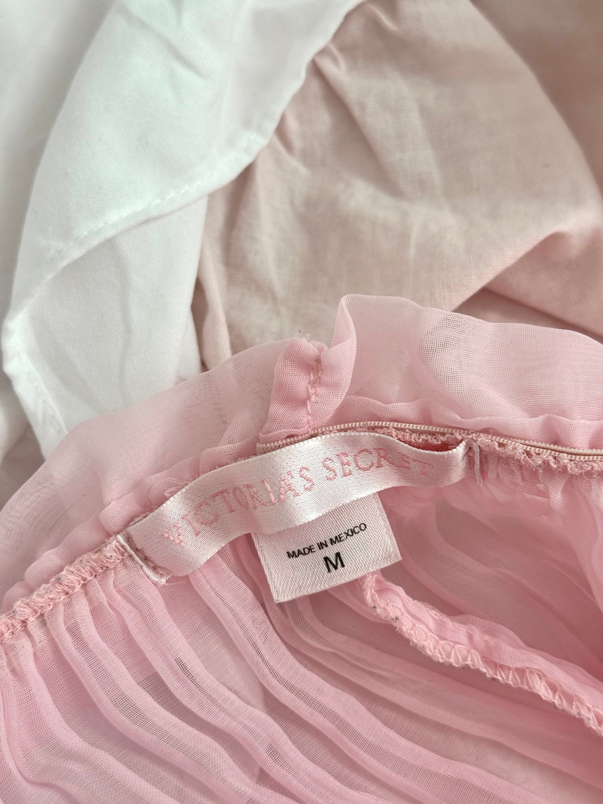 Vintage 2003 Victoria’s Secret Pink Sheer Babydoll Slip Dress Size: M