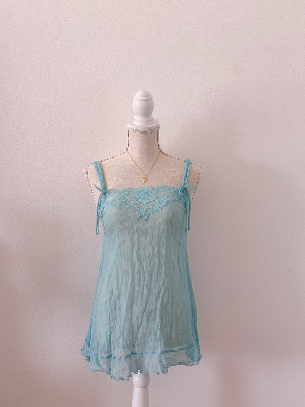 Vintage Silk Victoria's Secret blue sheer babydoll slip dress size: XS