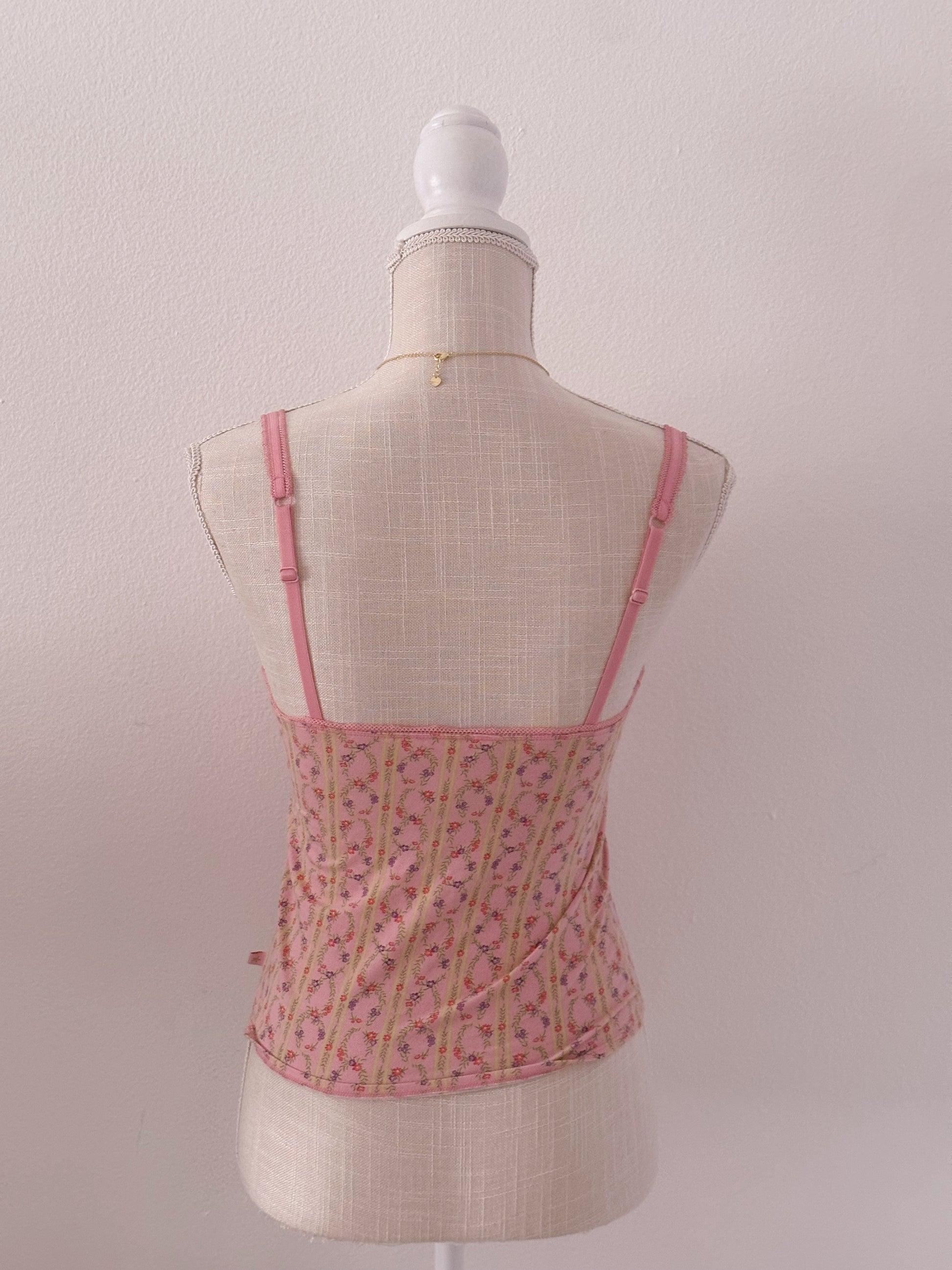 Vintage y2k shabby chic corset bustier cami top size: M