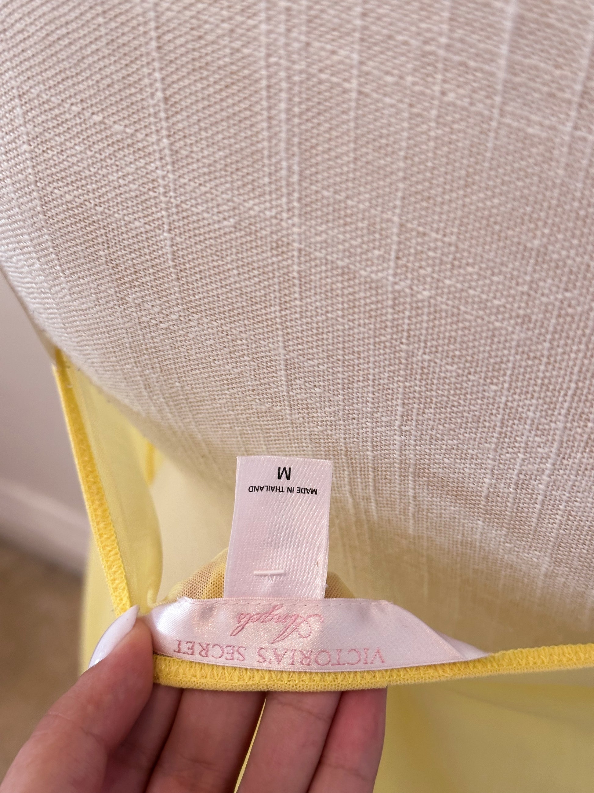 Vintage yellow Sabrina Carpenter Victoria's Secret babydoll slip dress size: M