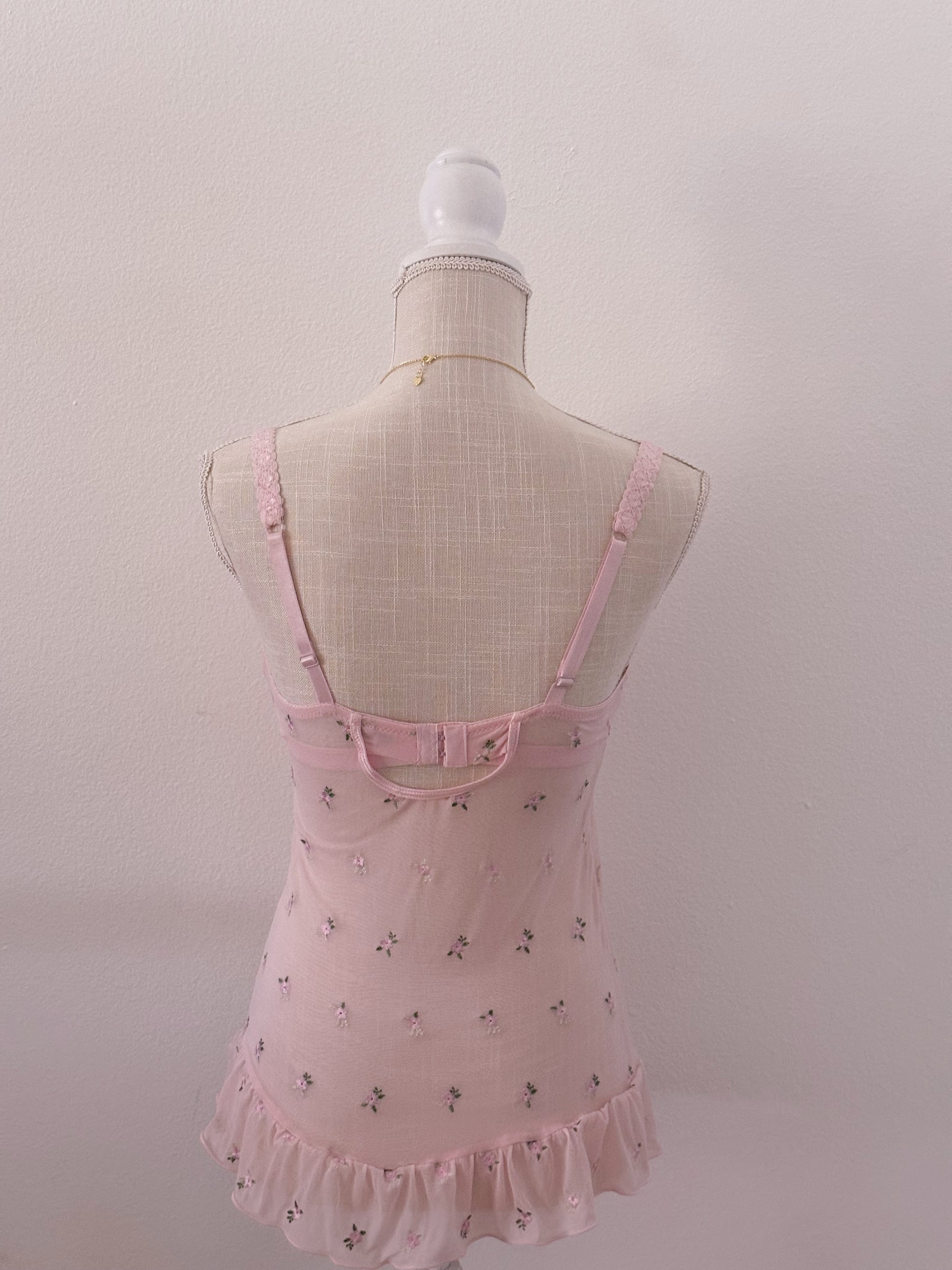 Vintage Pink shabby chic Babydoll top size: M