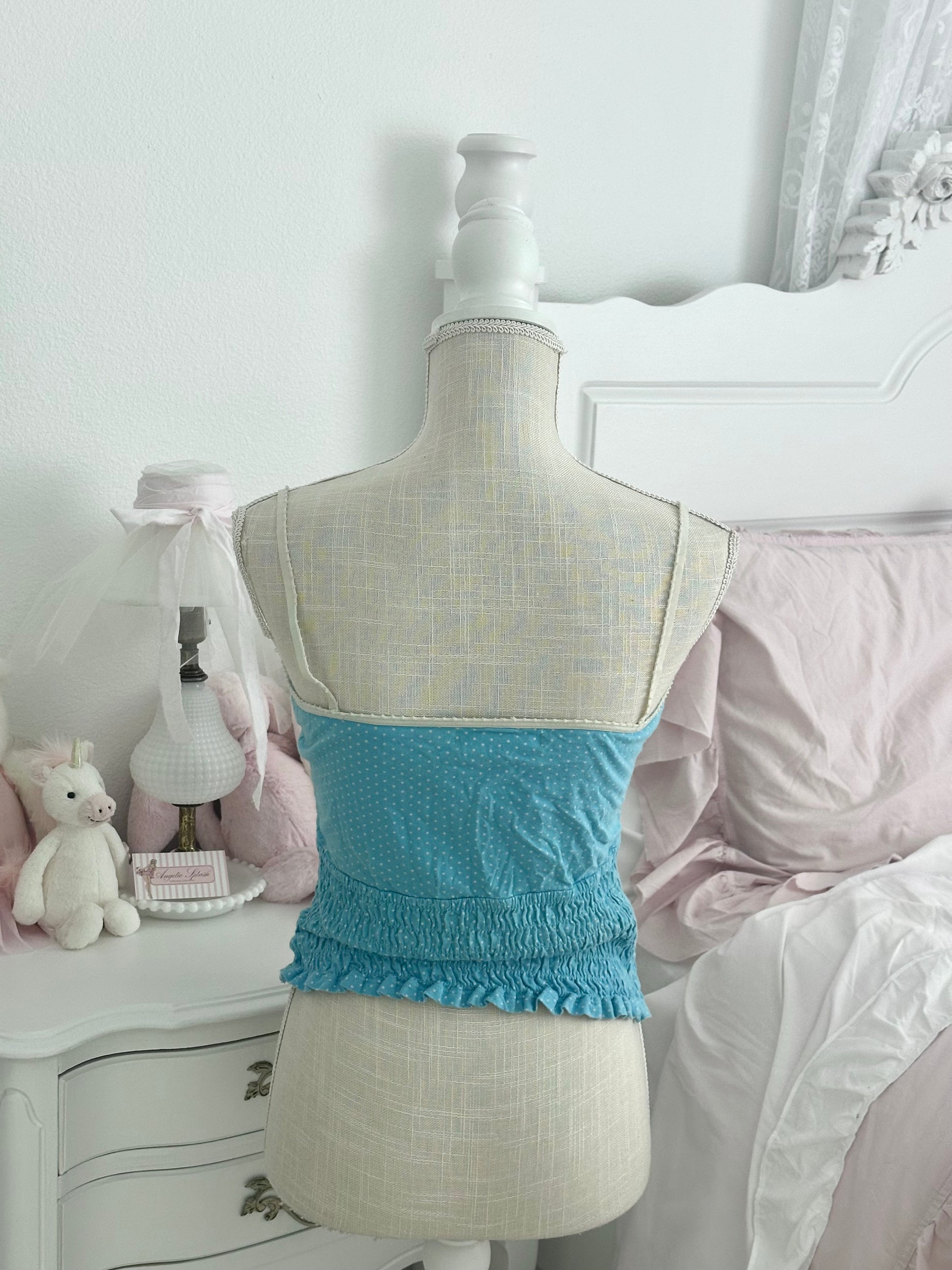 Vintage 2003 Victoria’s Secret Blue Polka Dot Cotton Cami Top Size: S