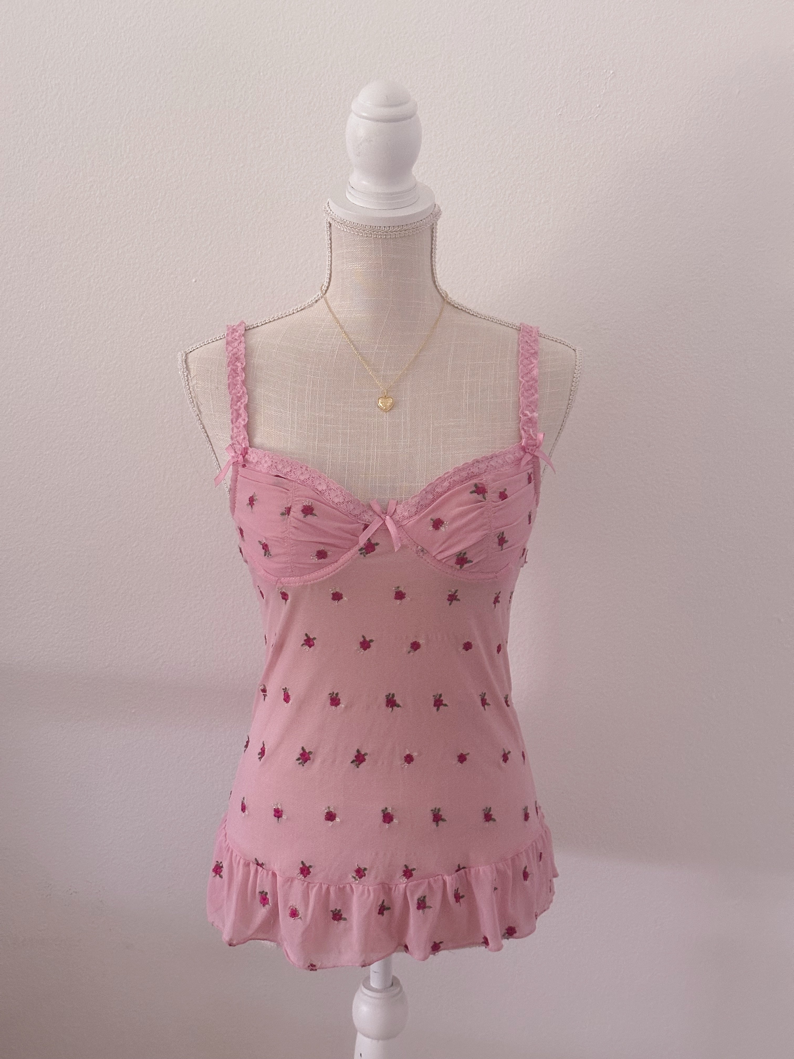 Pink Jane Norman milkmaid cami top size: S/M