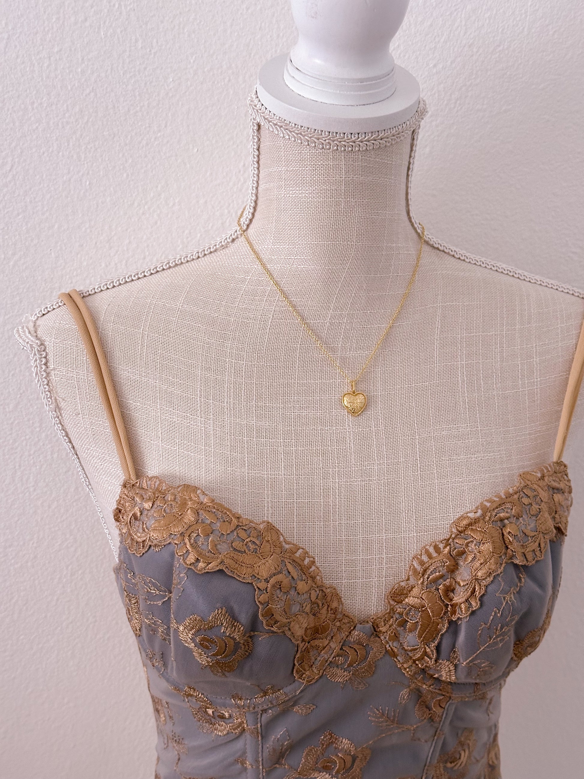 Vintage 90s Victoria's Secret blue and gold corset size: 34 B